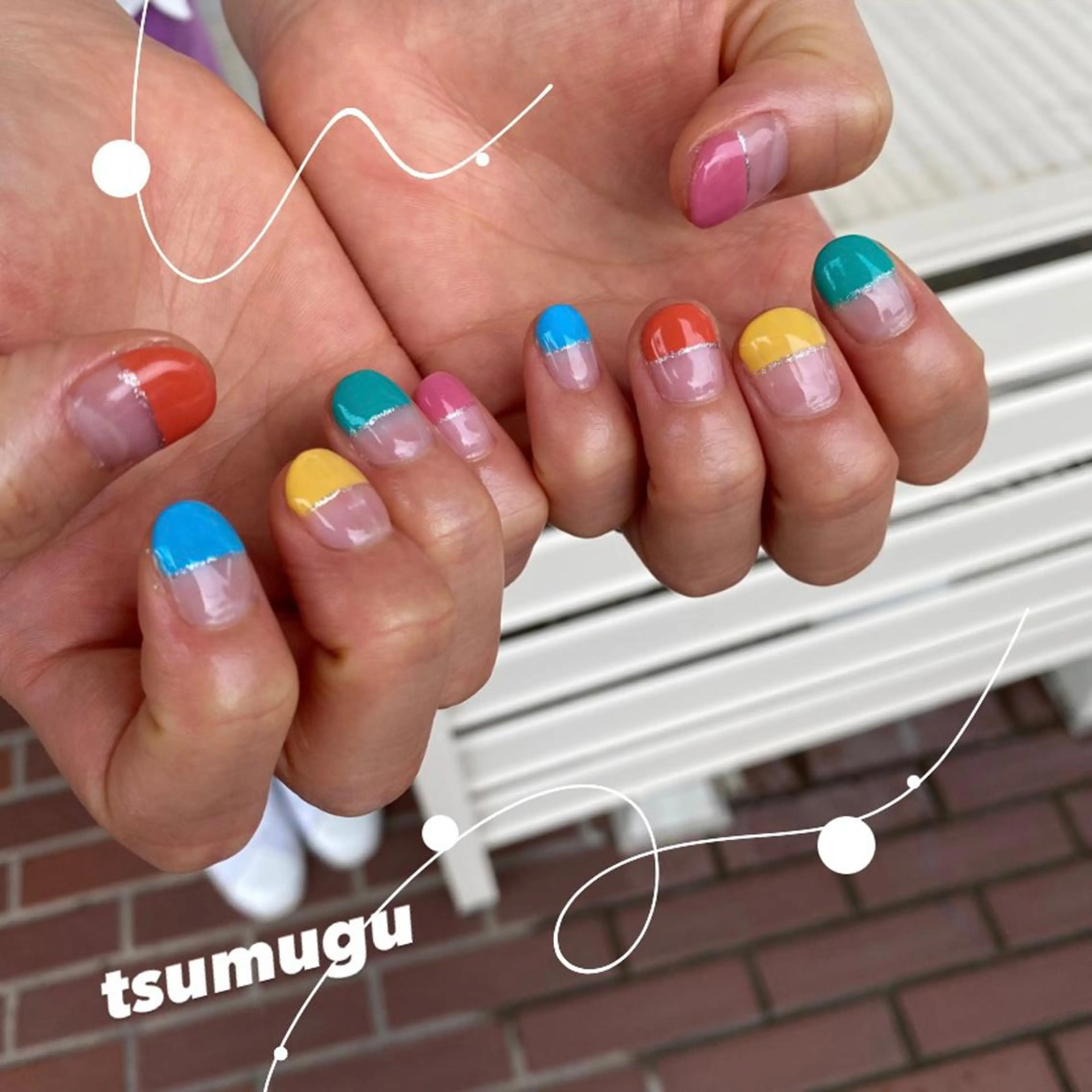 カラー ハンドネイル つむぐ サロンのネイルデザイン