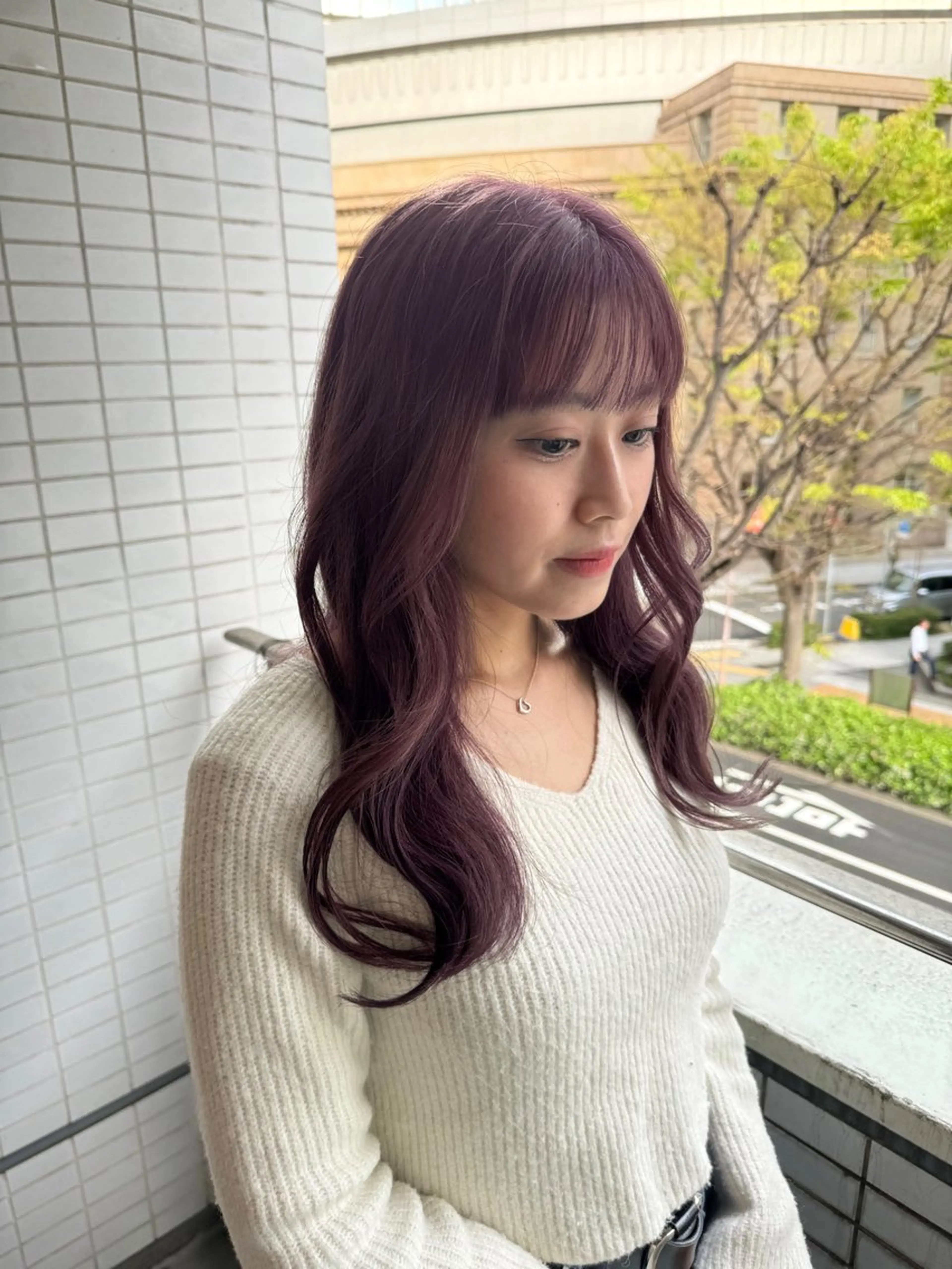 ロング カラー ブリーチ 透明感カラー ラベンダーカラー ヘアカラー 女性専用サロンiiro【イロ】所属・【韓国ヘア/透明感 カラー】makotoのヘアスタイル