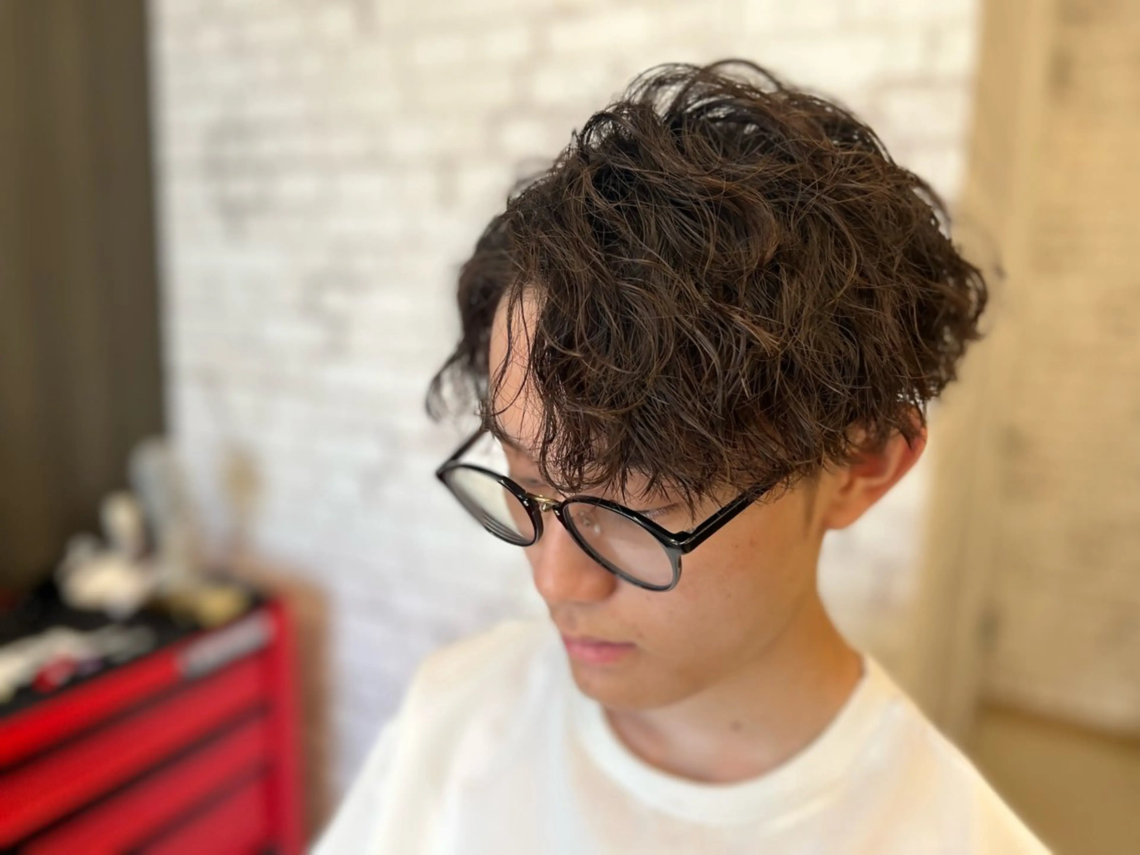 ショート パーマ メンズ カット パーマ 竹内 翼のヘアスタイル
