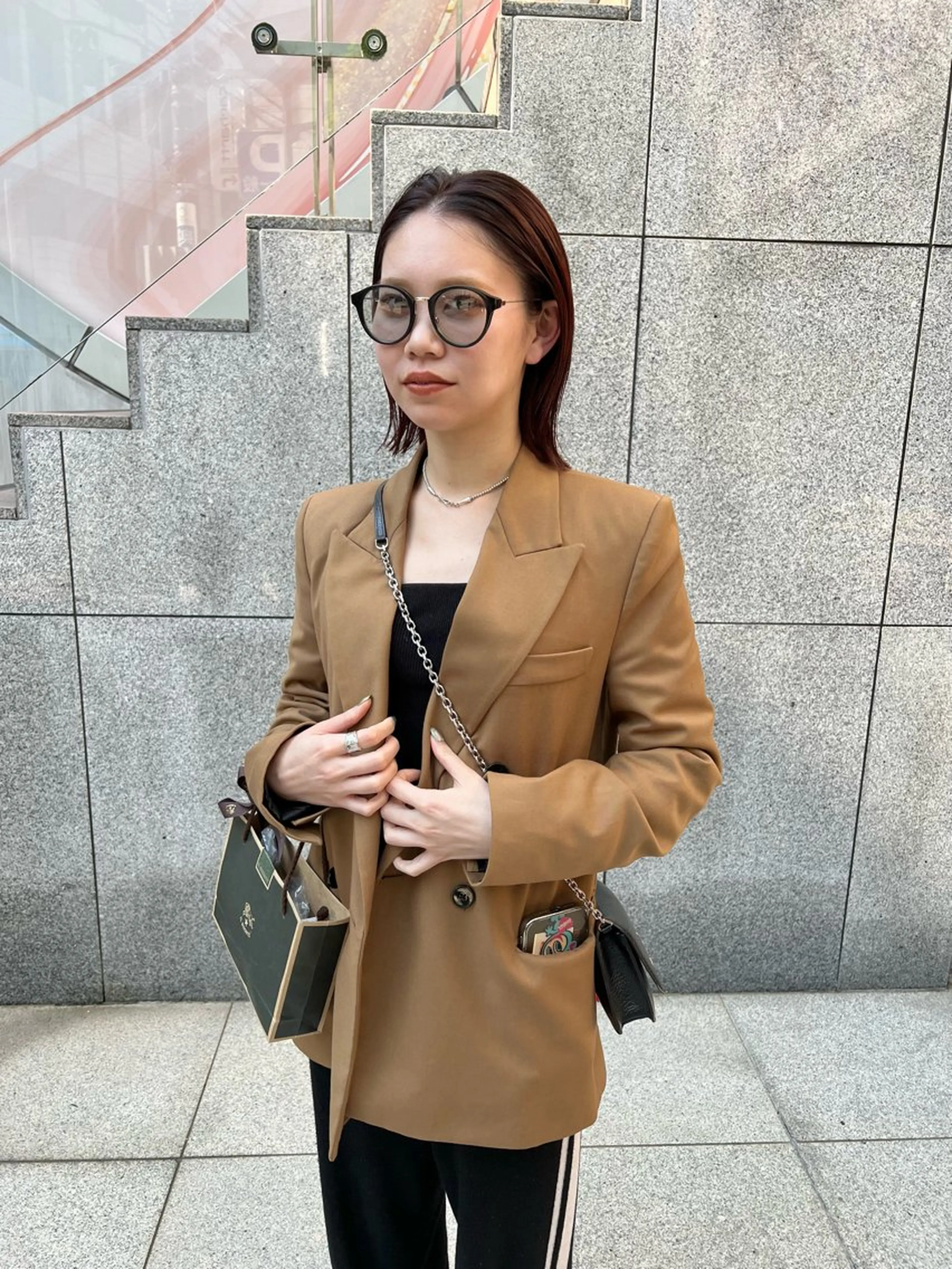 ショート カラー 切りっぱなしボブ ボブレイヤー ボルドーカラー ボブ レイヤーカット カット ヘアカラー 千葉 郁也のヘアスタイル