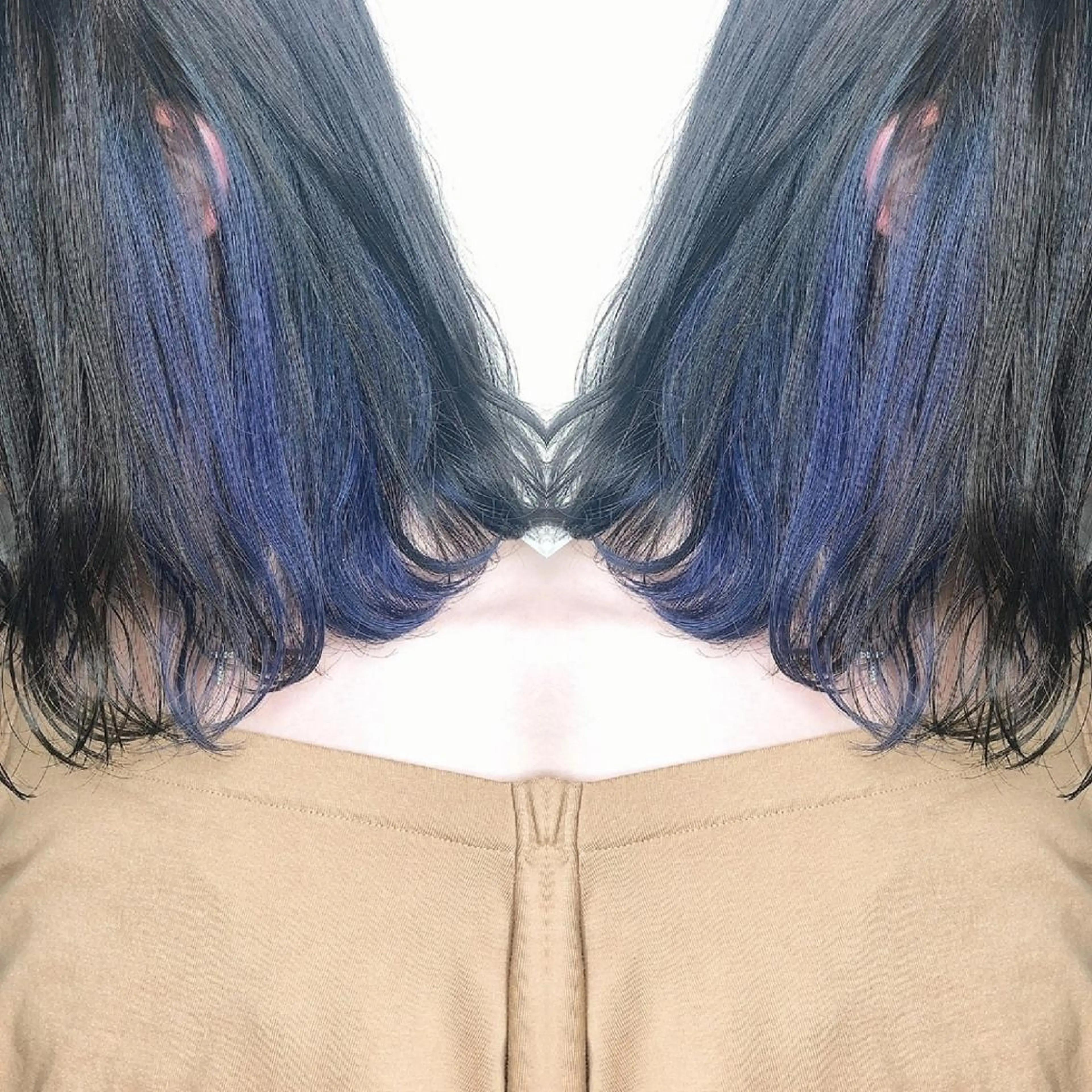 ミディアム カラー ヘアアレンジ ブルーカラー カット ヘアカラー トリートメント 竹内啓太 ボブのヘアスタイル