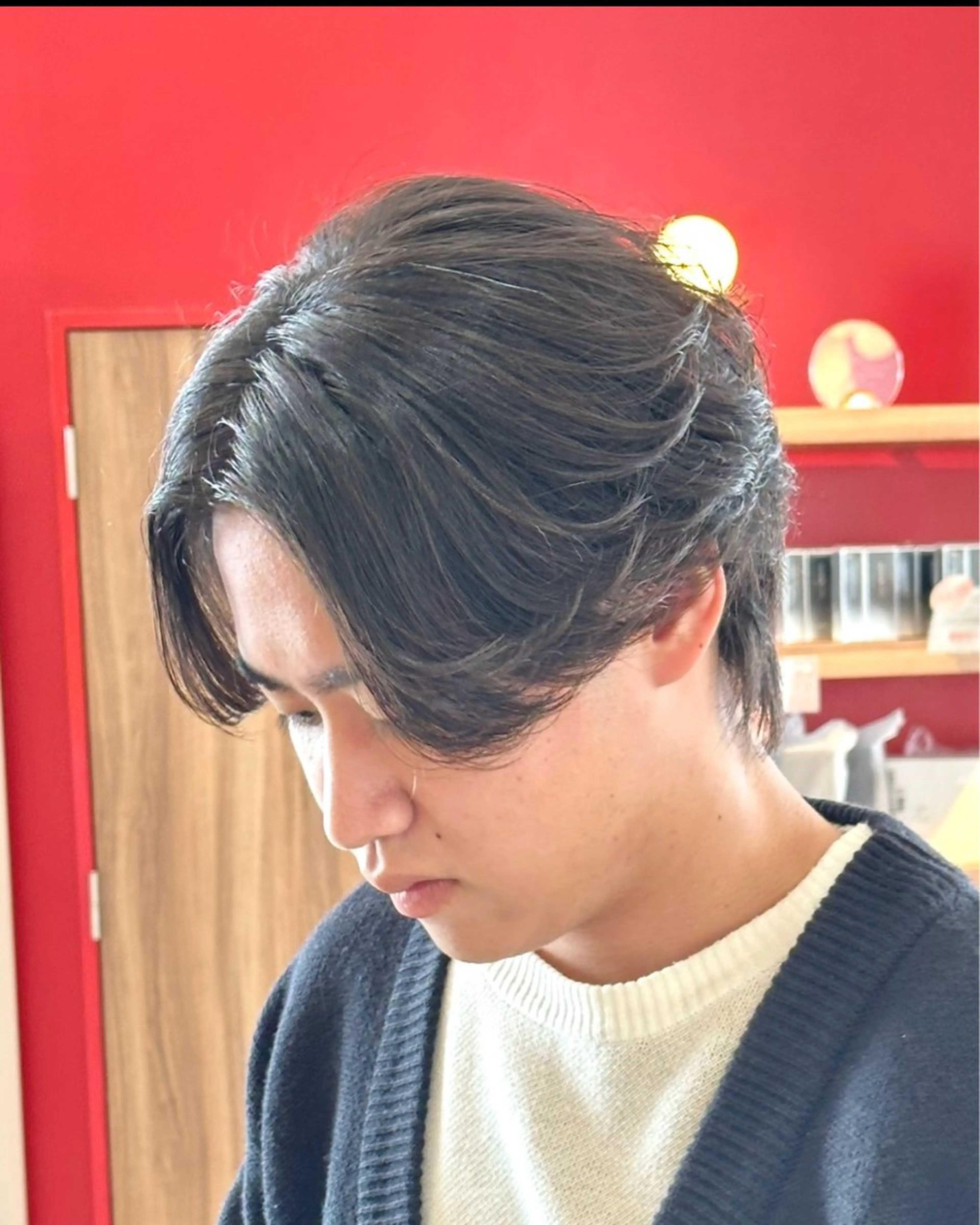メンズ センターパート カット 川地 由麿のヘアスタイル