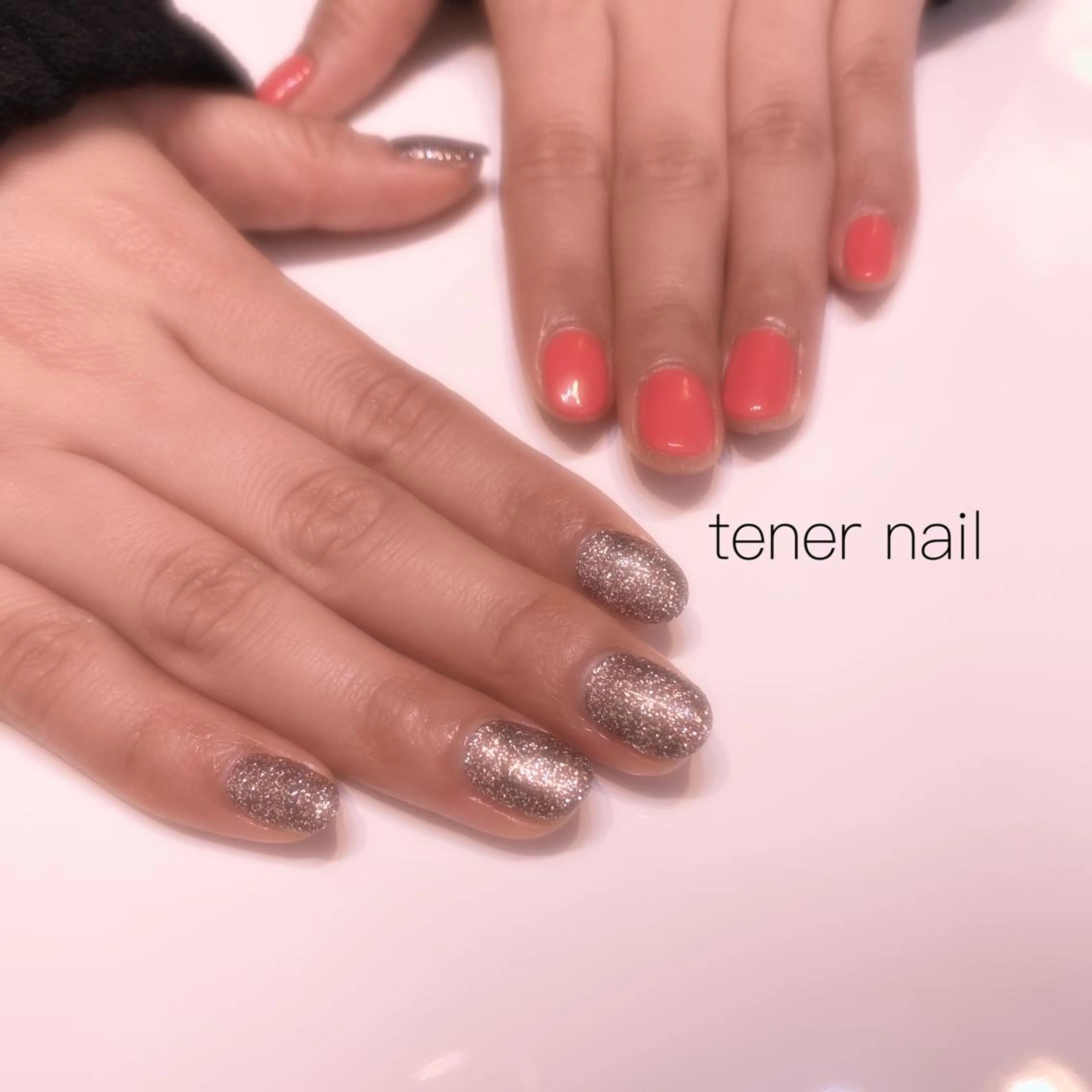 ネイル ブラウン ゴールド ラメ(グリッター) シルバー tener  nail  テネルネイル所属・テネルネイル tener nailのネイルデザイン