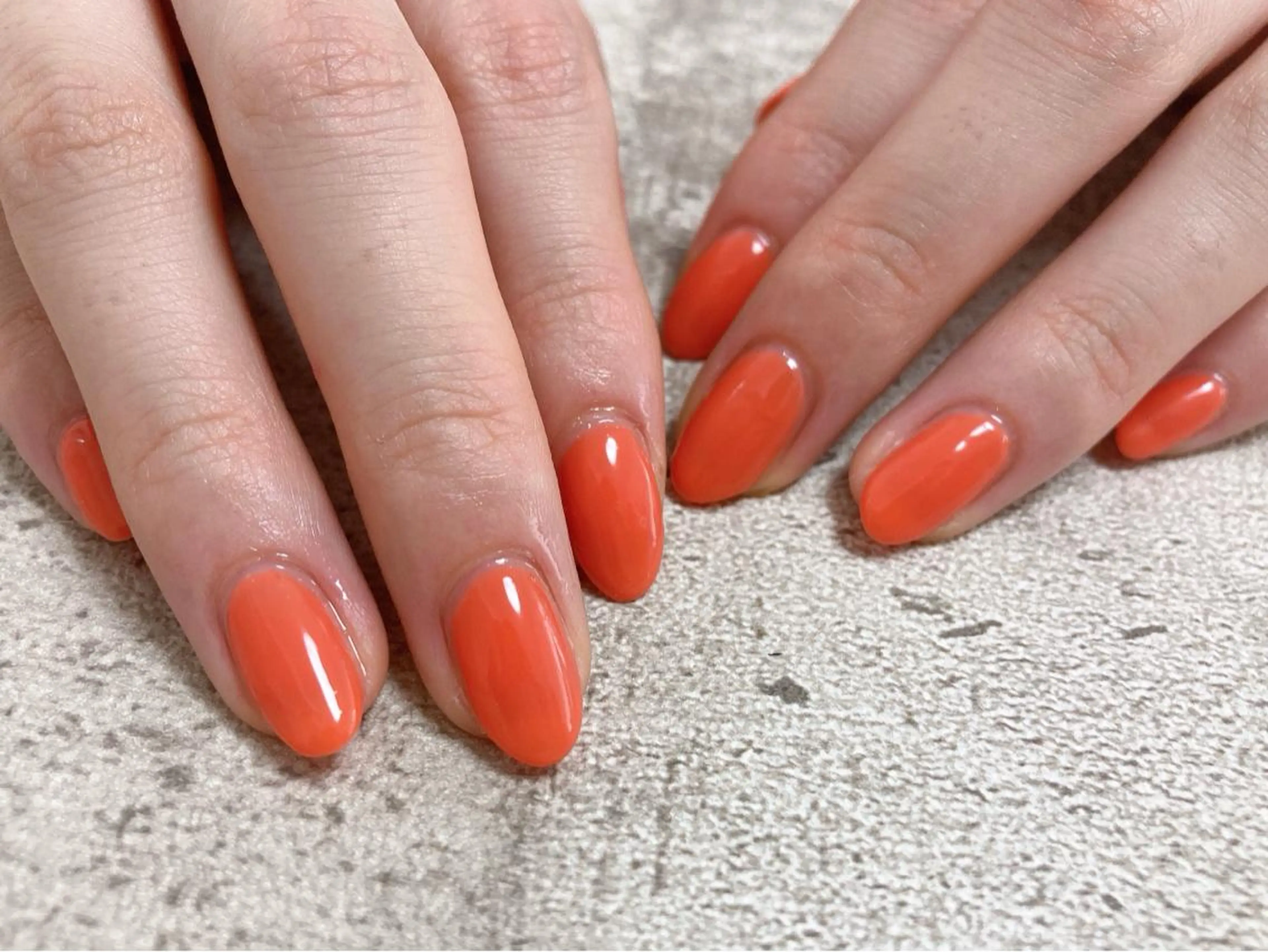 ネイル オレンジ ハンドネイル Mogu nail 二子玉川のネイルデザイン