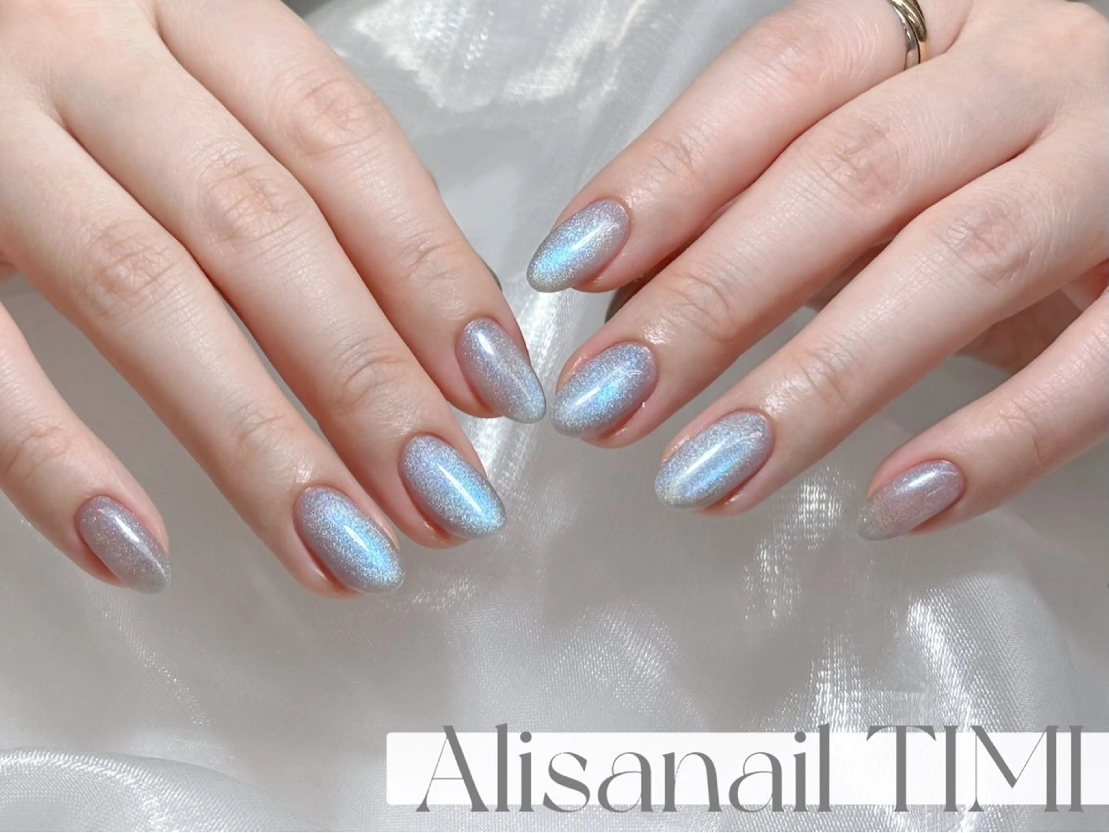 ネイル オーロラネイル マグネットネイル マグネットワンカラー ワンカラーネイル ハンドネイル Alisa nail Timiのネイルデザイン