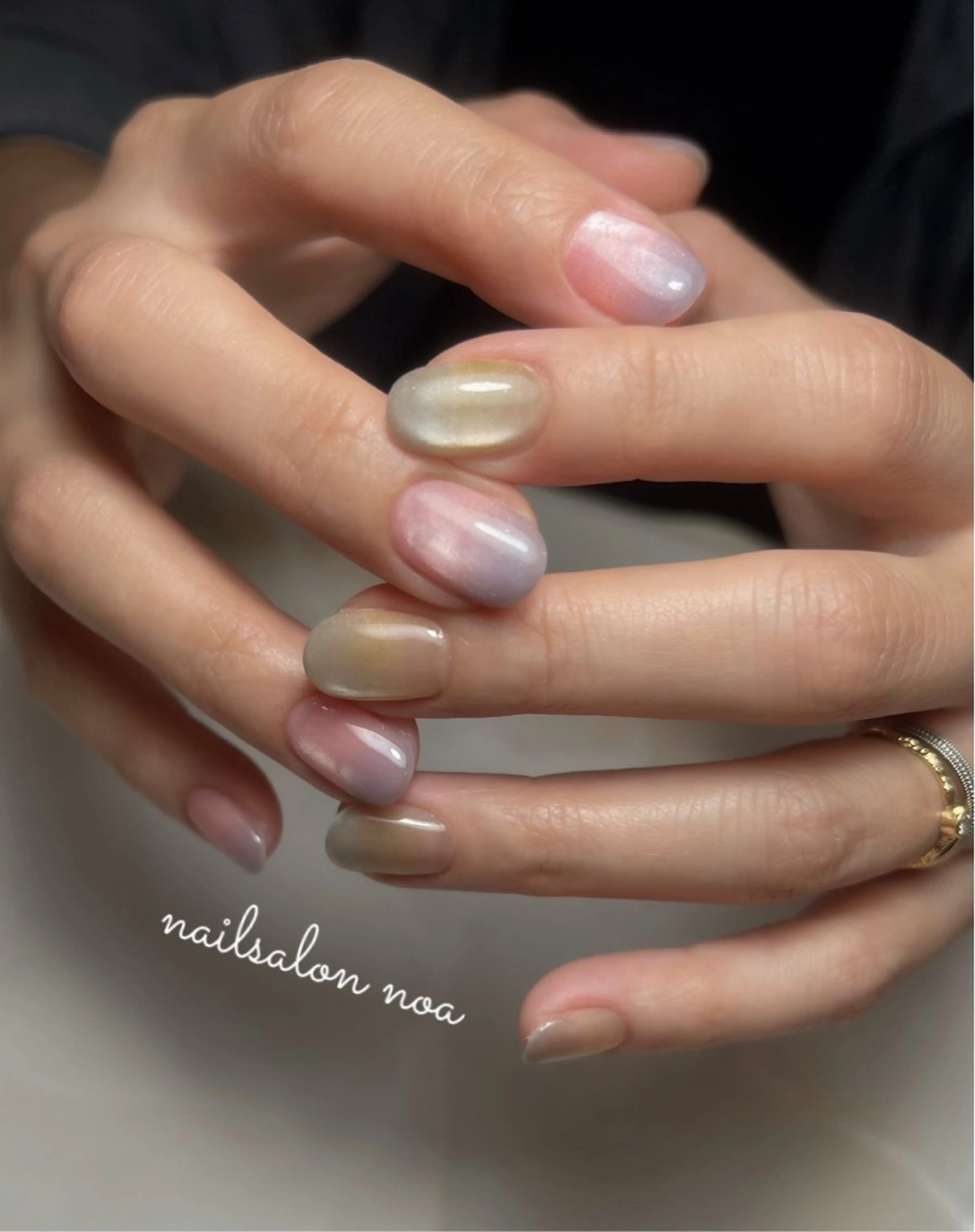 ネイル ジェルネイル マグネットネイル ニュアンスネイル パラジェル 夏ネイル ハンドネイル nailsalon noa所属・nailist sakiのネイルデザイン