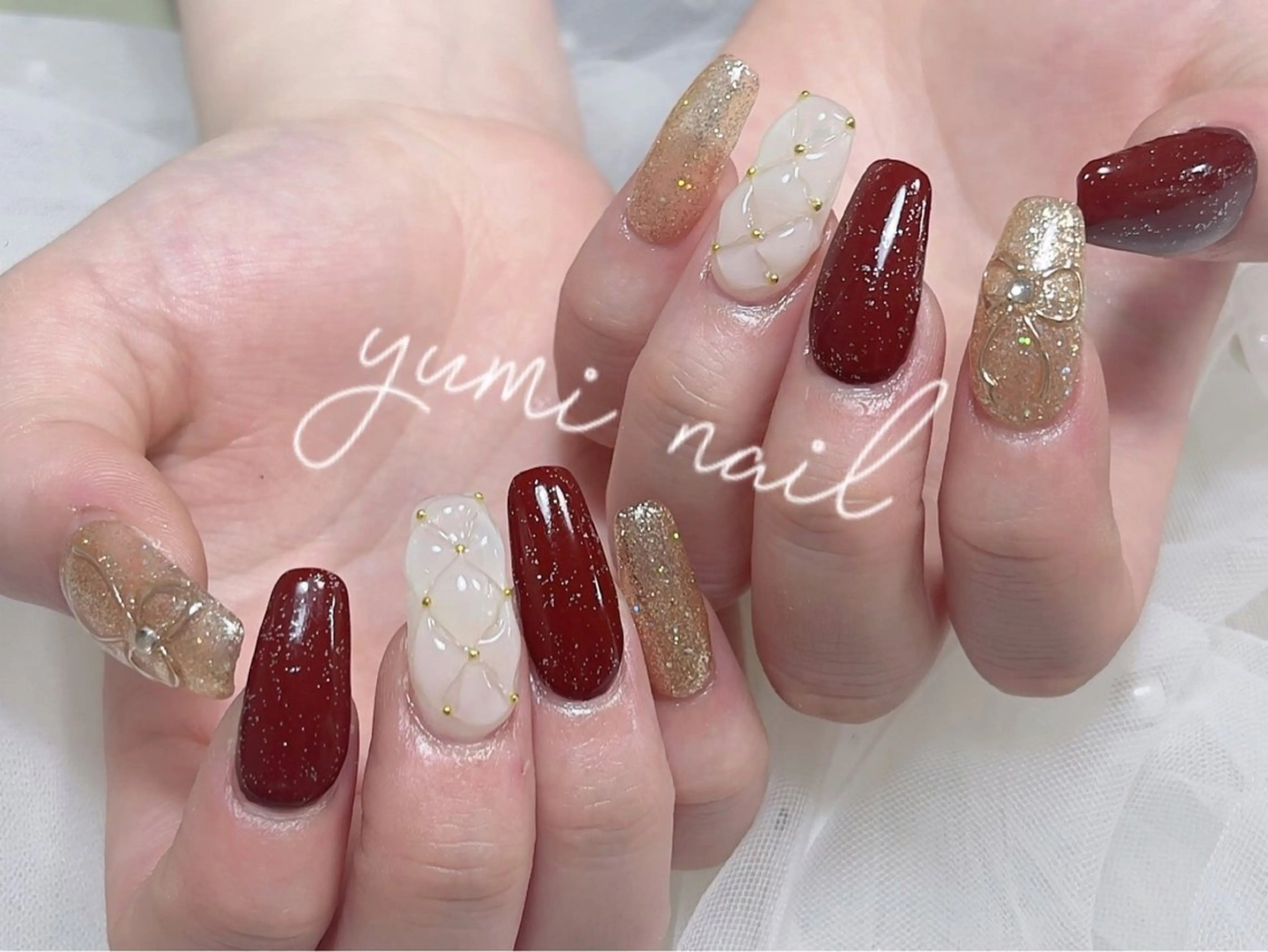 ネイル ハンドネイル 𝐲𝐮𝐦𝐢🎀 長さ出しデザイン専門のネイルデザイン