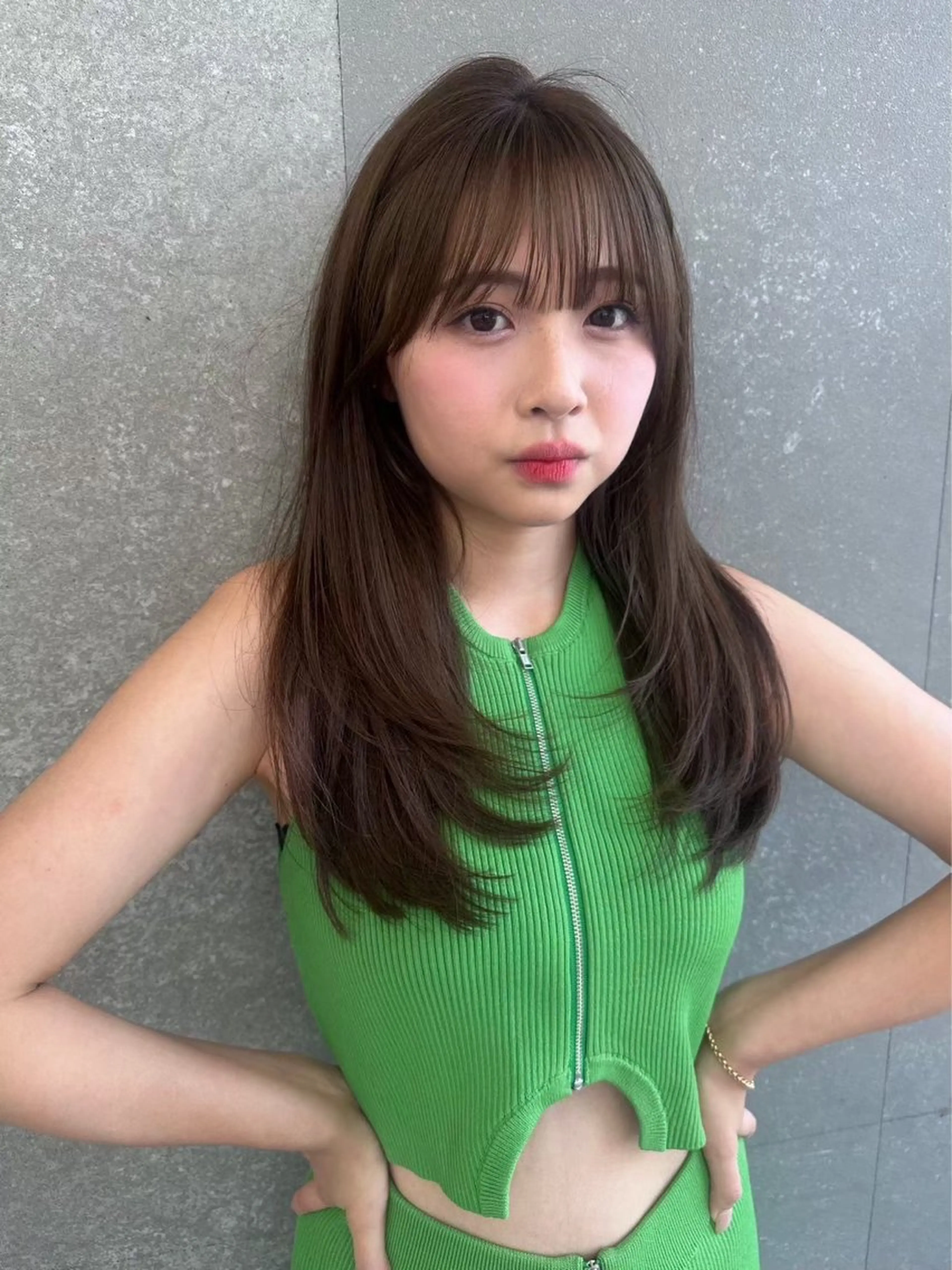 ロング カラー ダブルカラー 韓国レイヤーKYONのヘアスタイル