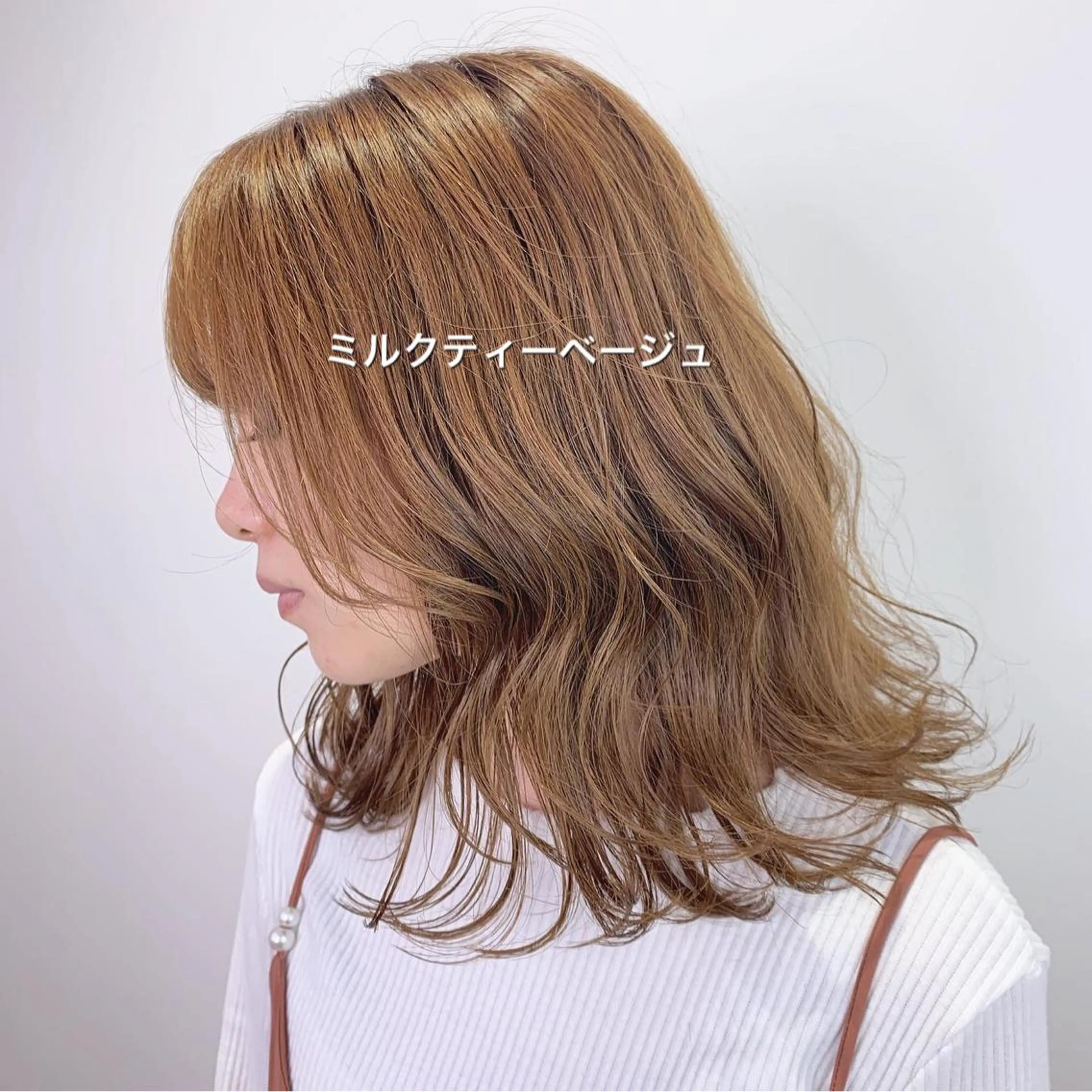 ミディアム カラー ベージュカラー ミルクティーベージュ トリートメント SALOWIN神戸三宮店所属・【美髪を叶える】中谷 彰宏（アキ)のヘアスタイル