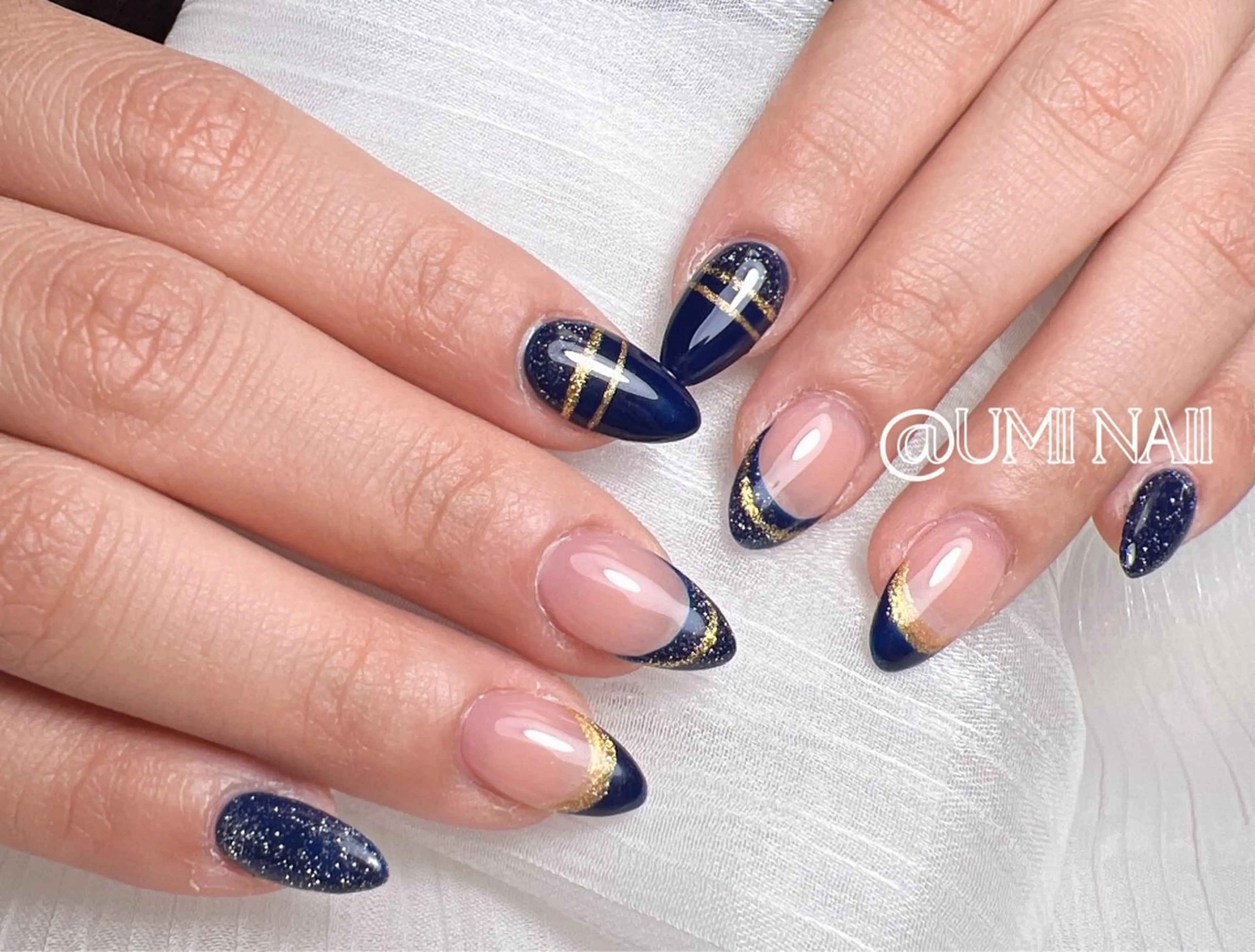 ネイル アートネイル フレンチネイル ジェルネイル ガラスフレンチ グラデーション ハンドネイル ハンドケア LUXE NAIL SALONのネイルデザイン