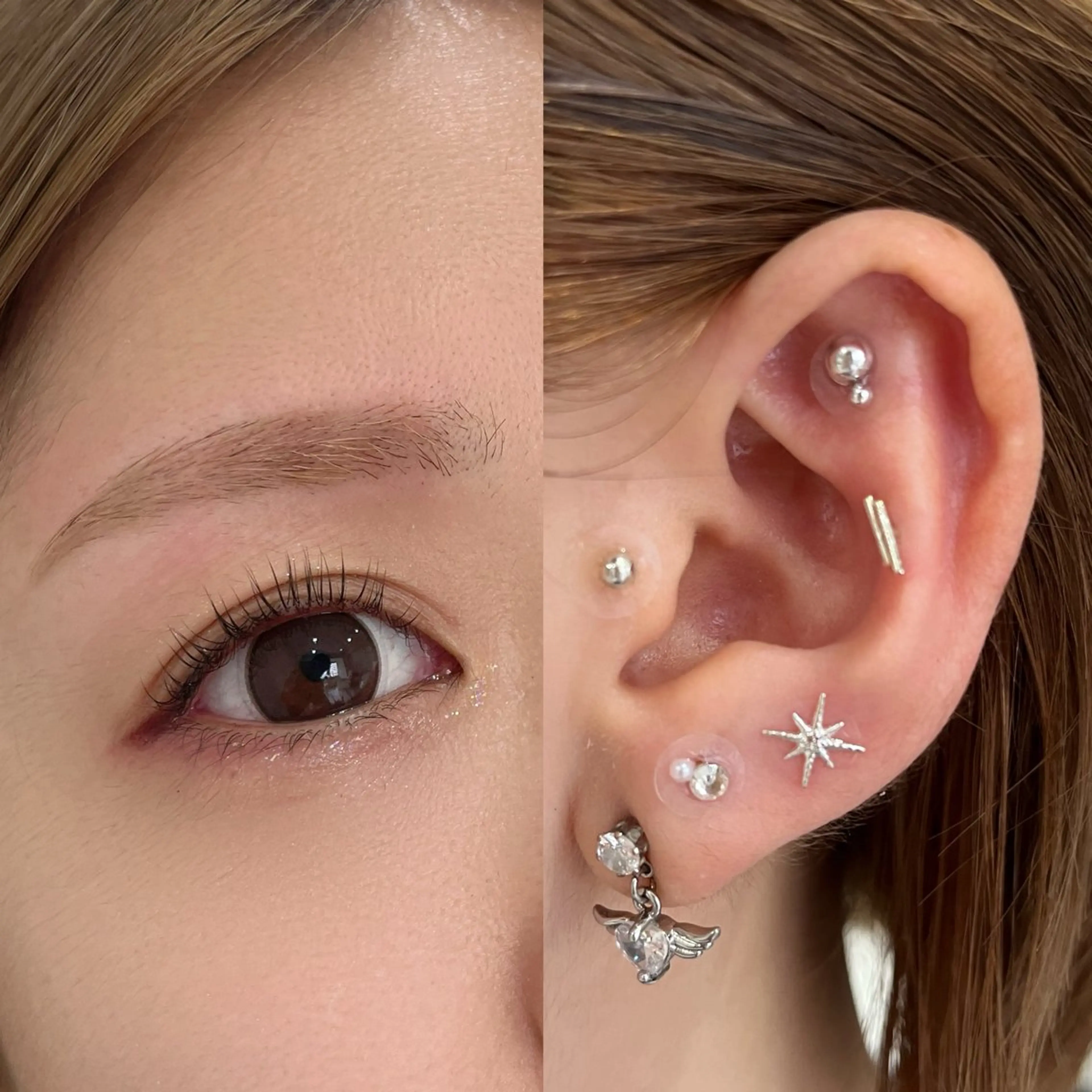 【SETでお得🉐】🌼アイブロウワックス🌼(間引き•メイク込み)➕耳ツボジュエリー10粒コース💎✨の写真