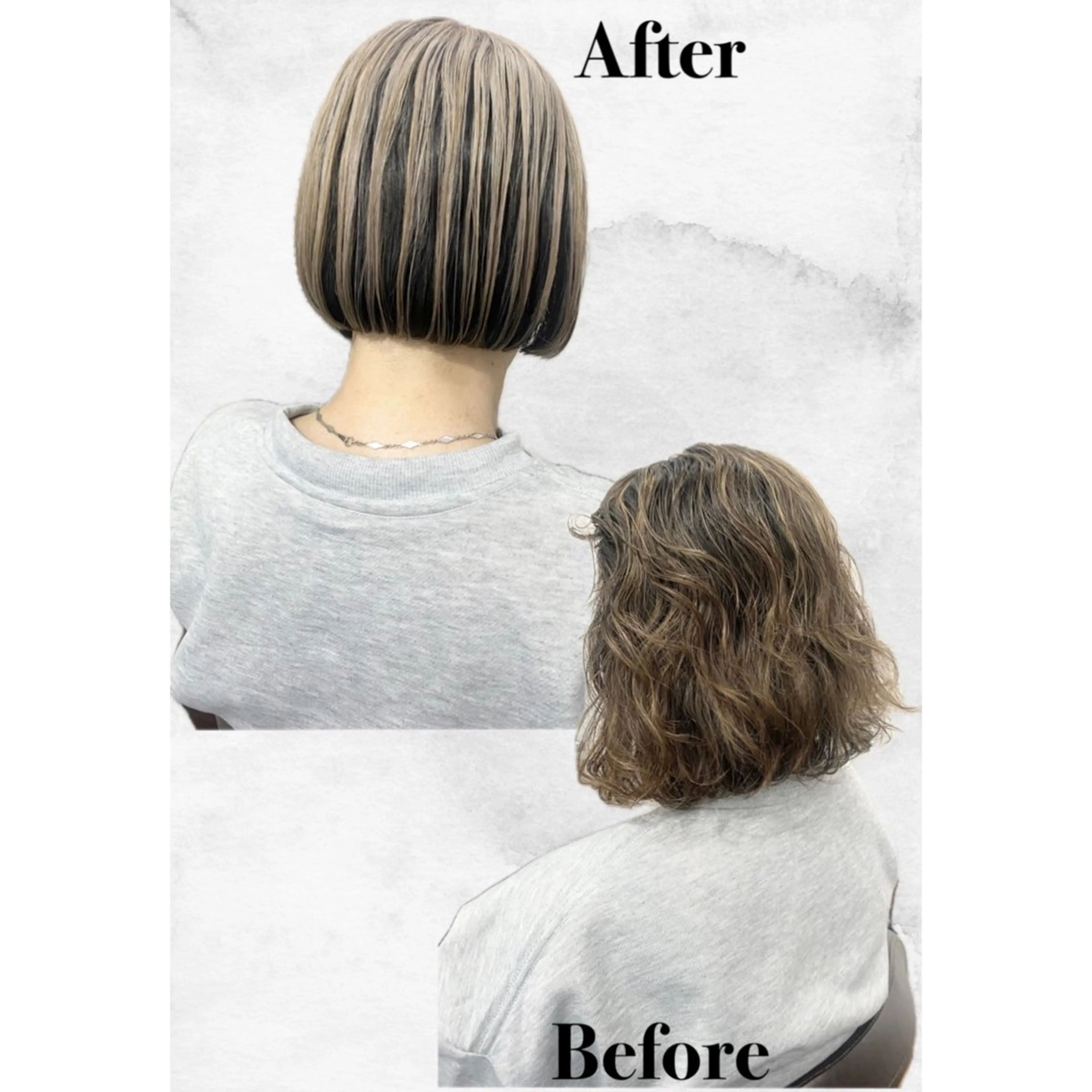 ミディアム カラー ボブ カット ヘアカラー _White所属・ＳＨＩ ＺＵのヘアスタイル