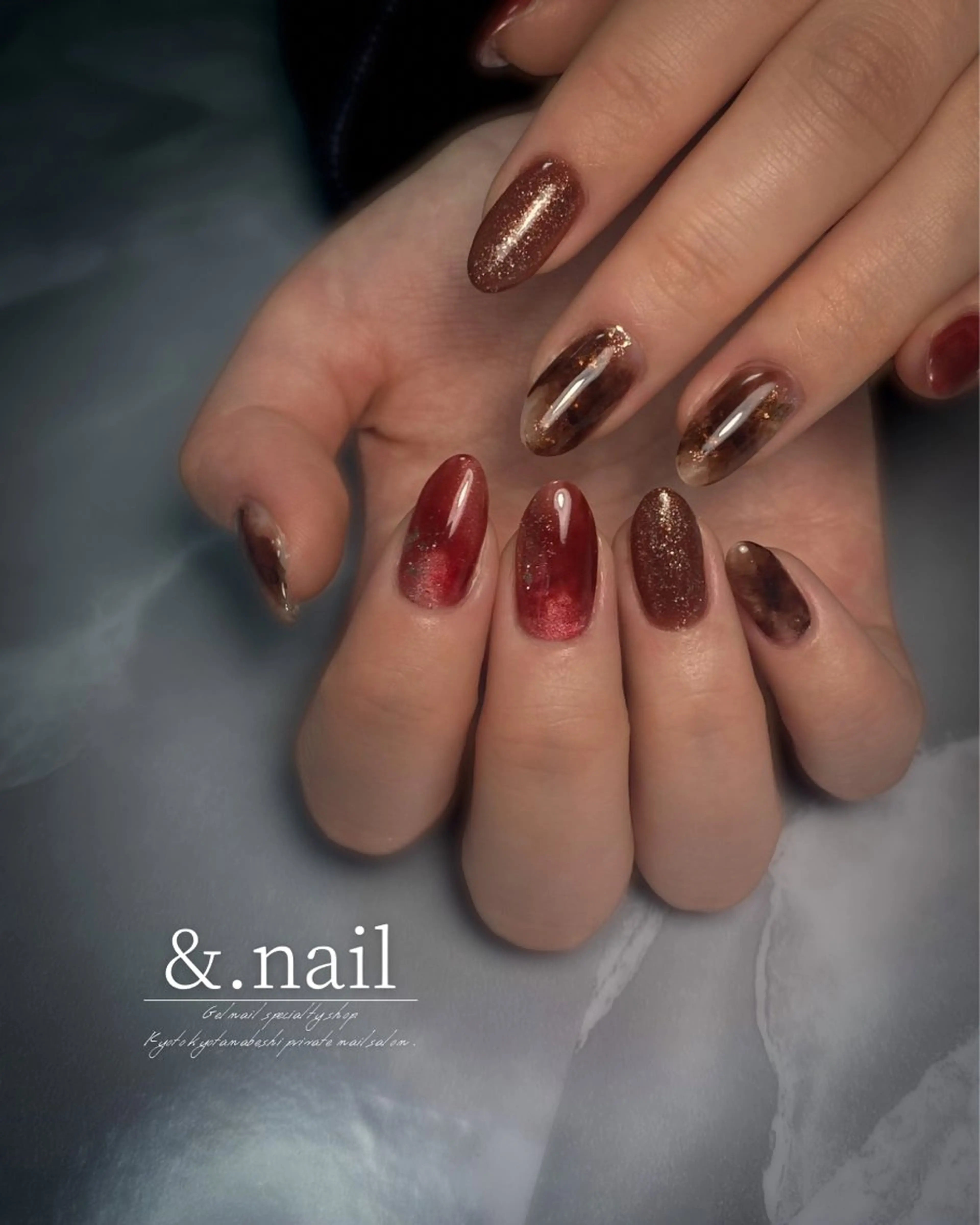 ネイル バレンタイン ハンドネイル &.nail/ ニュアンス/持込み可のネイルデザイン