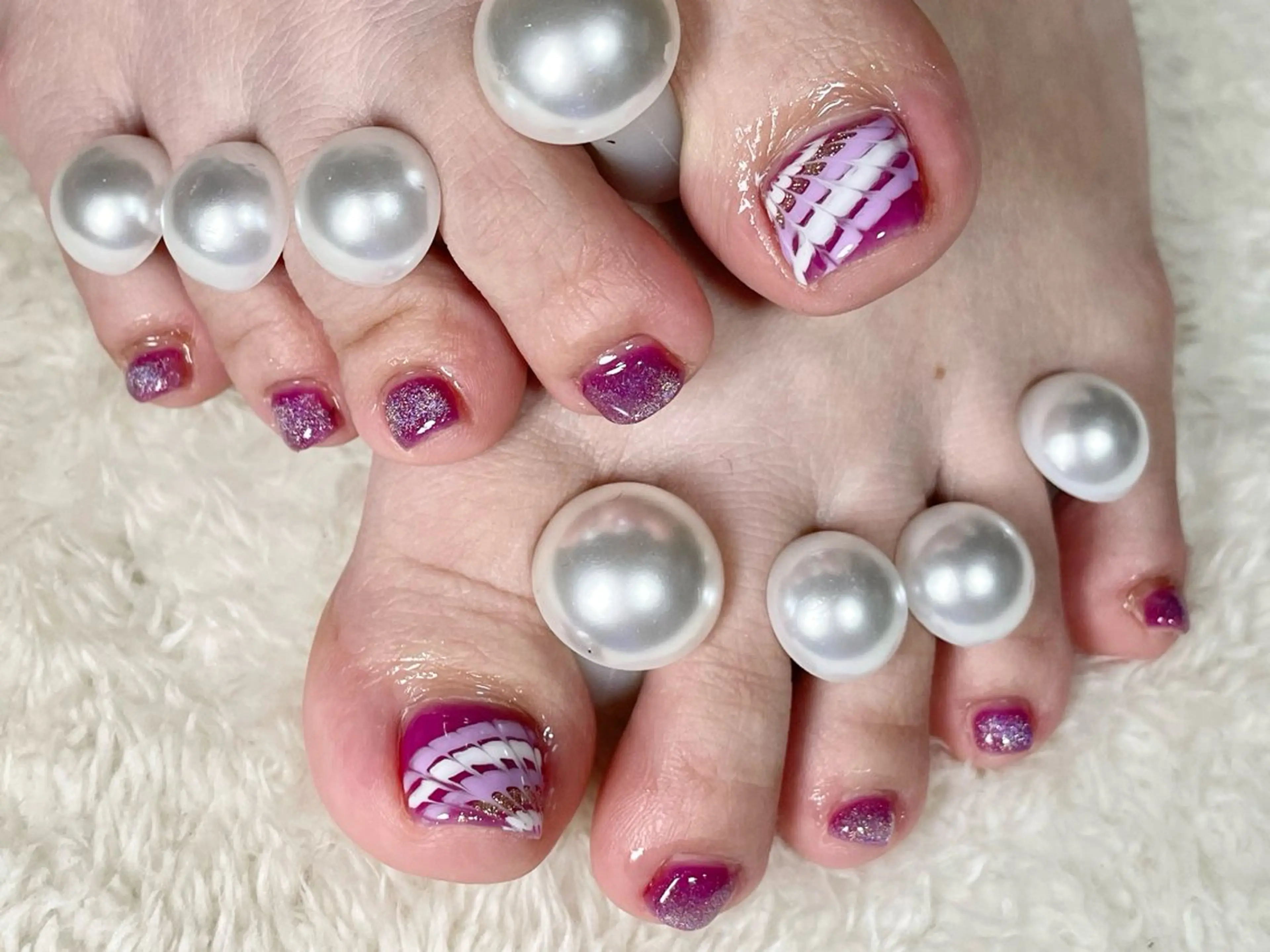 ネイル マグネットネイル ピーコックネイル パープル Forca total studio所属・Forca Airaのネイルデザイン