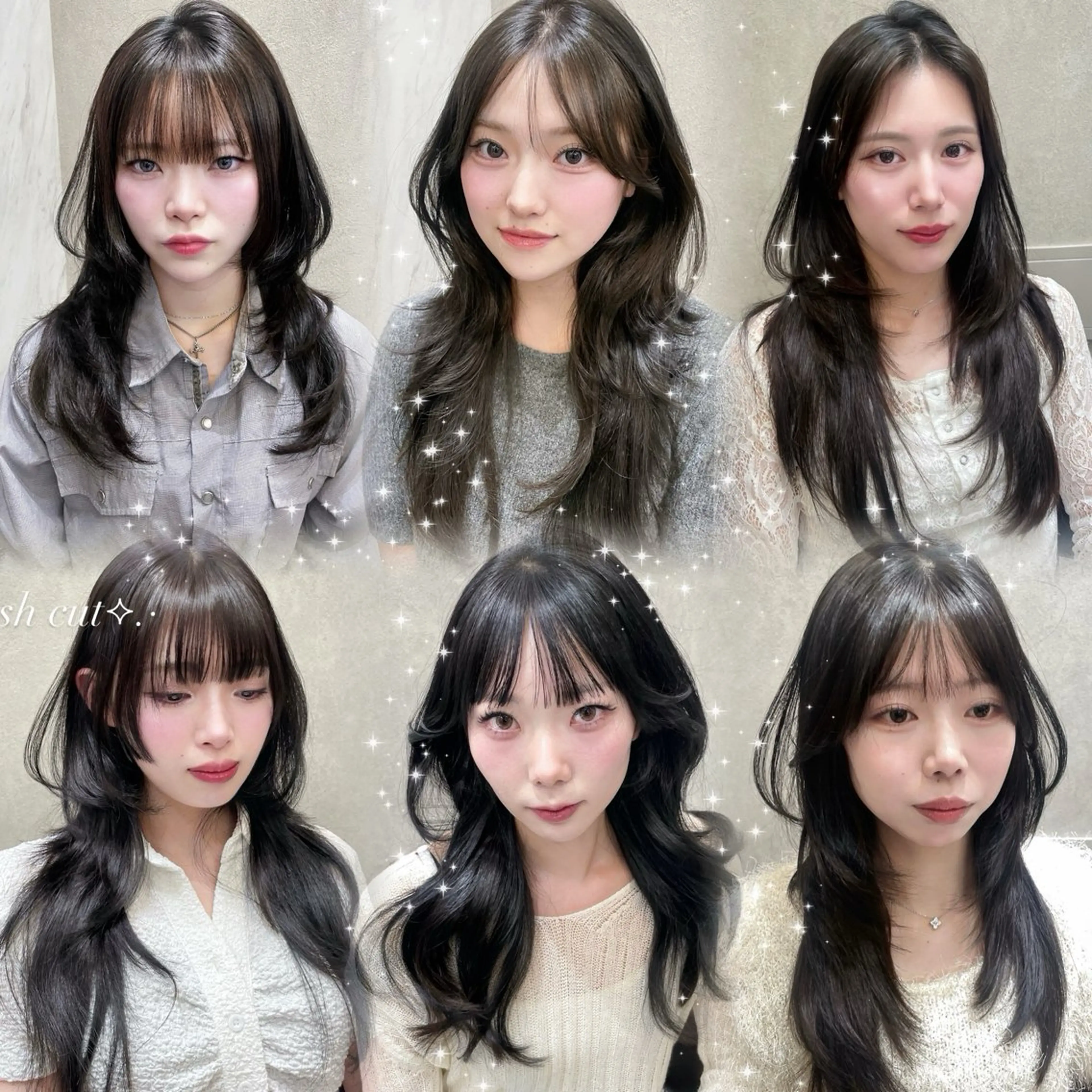 セミロング カット ヘアカラー MOE 福岡韓国ヘア✧︎のヘアスタイル