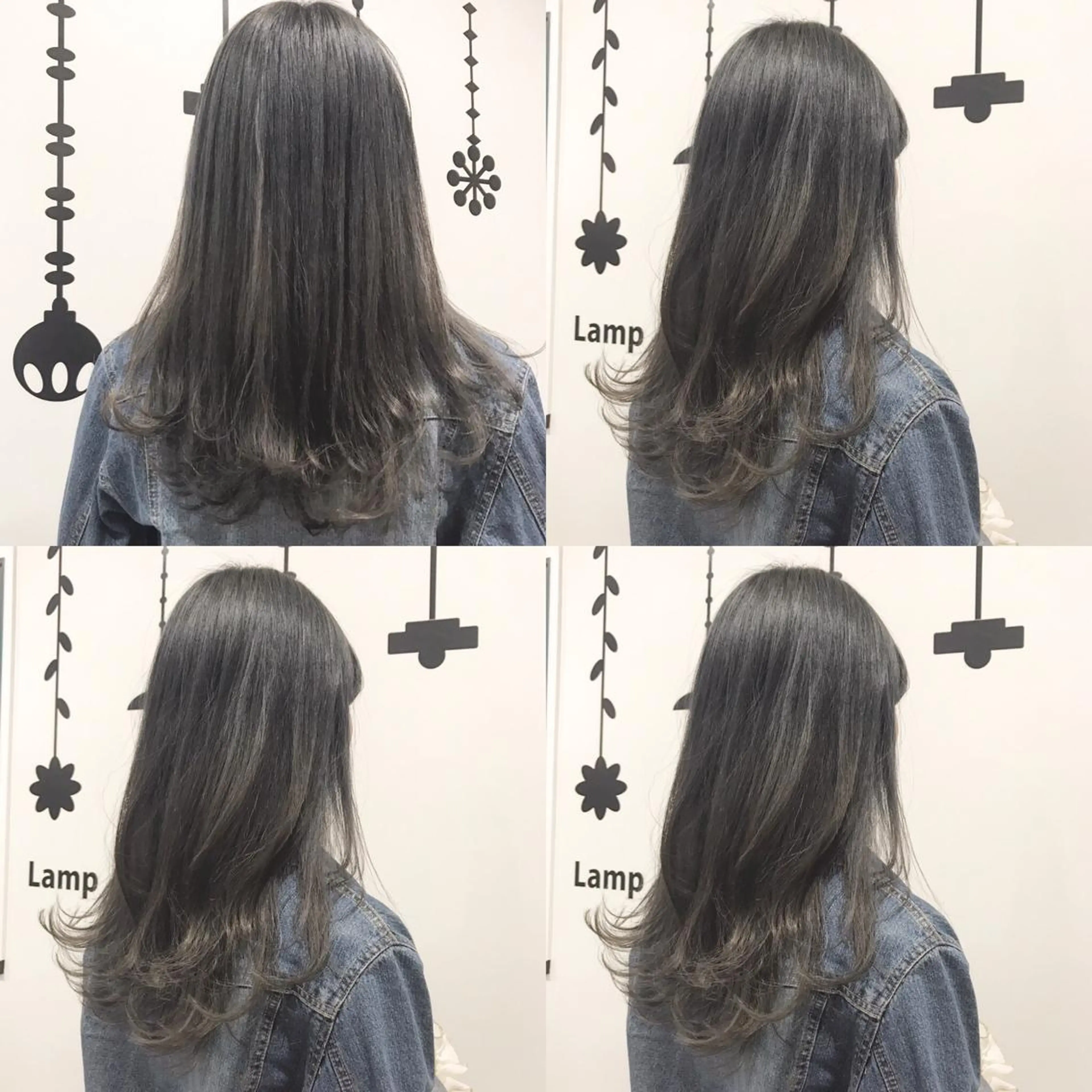 セミロング カラー ブリーチ ブルーカラー 透明感カラー オレンジ シルバー 村井 香怜のマツエク・マツパデザイン