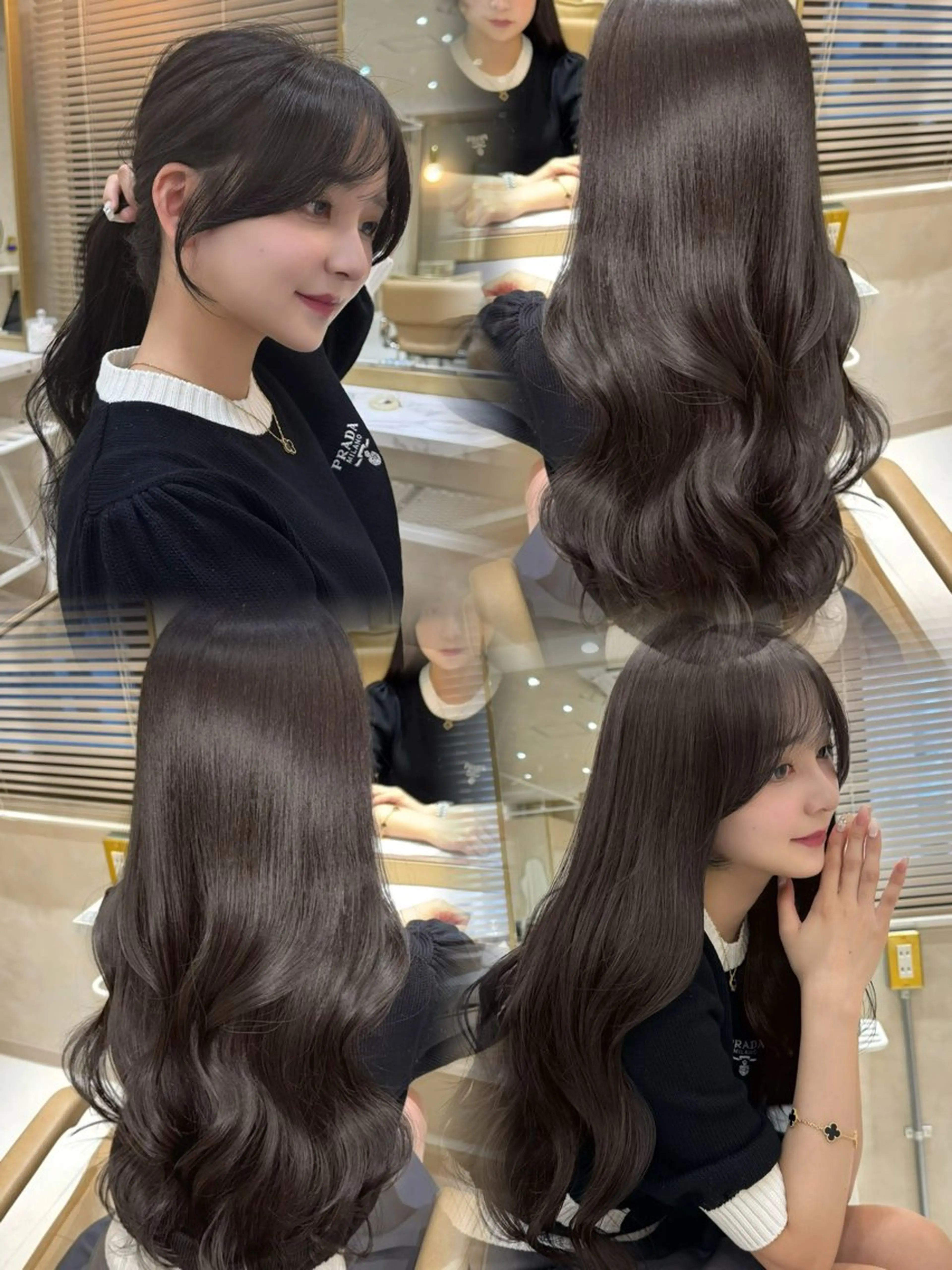 ロング 韓国風ヘア レイヤーカット カット ヘアカラー トリートメント 韓国ヘア🩶侑矢 艶髪透明感/福岡のヘアスタイル