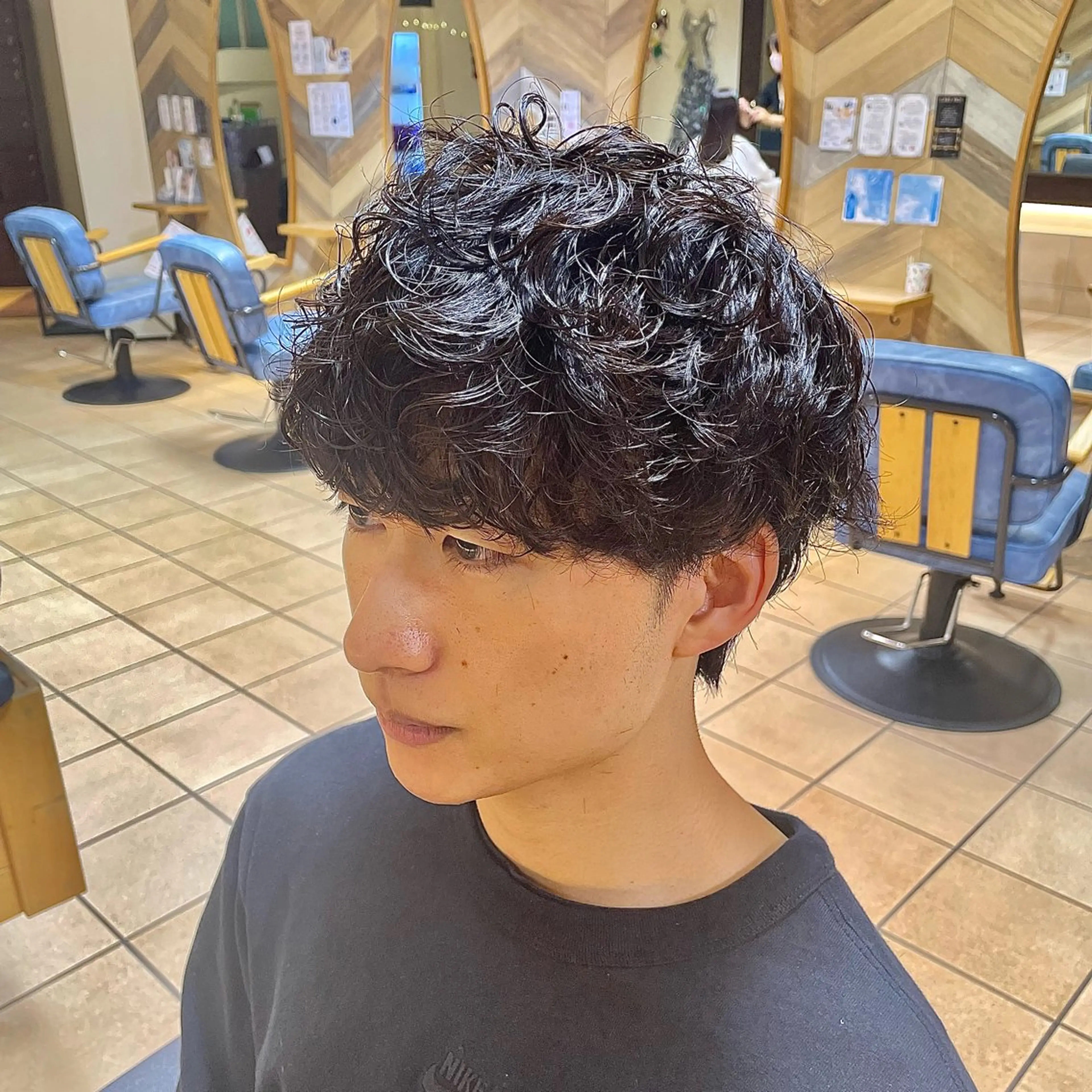 ショート パーマ メンズ カット パーマ すげ さやかのヘアスタイル