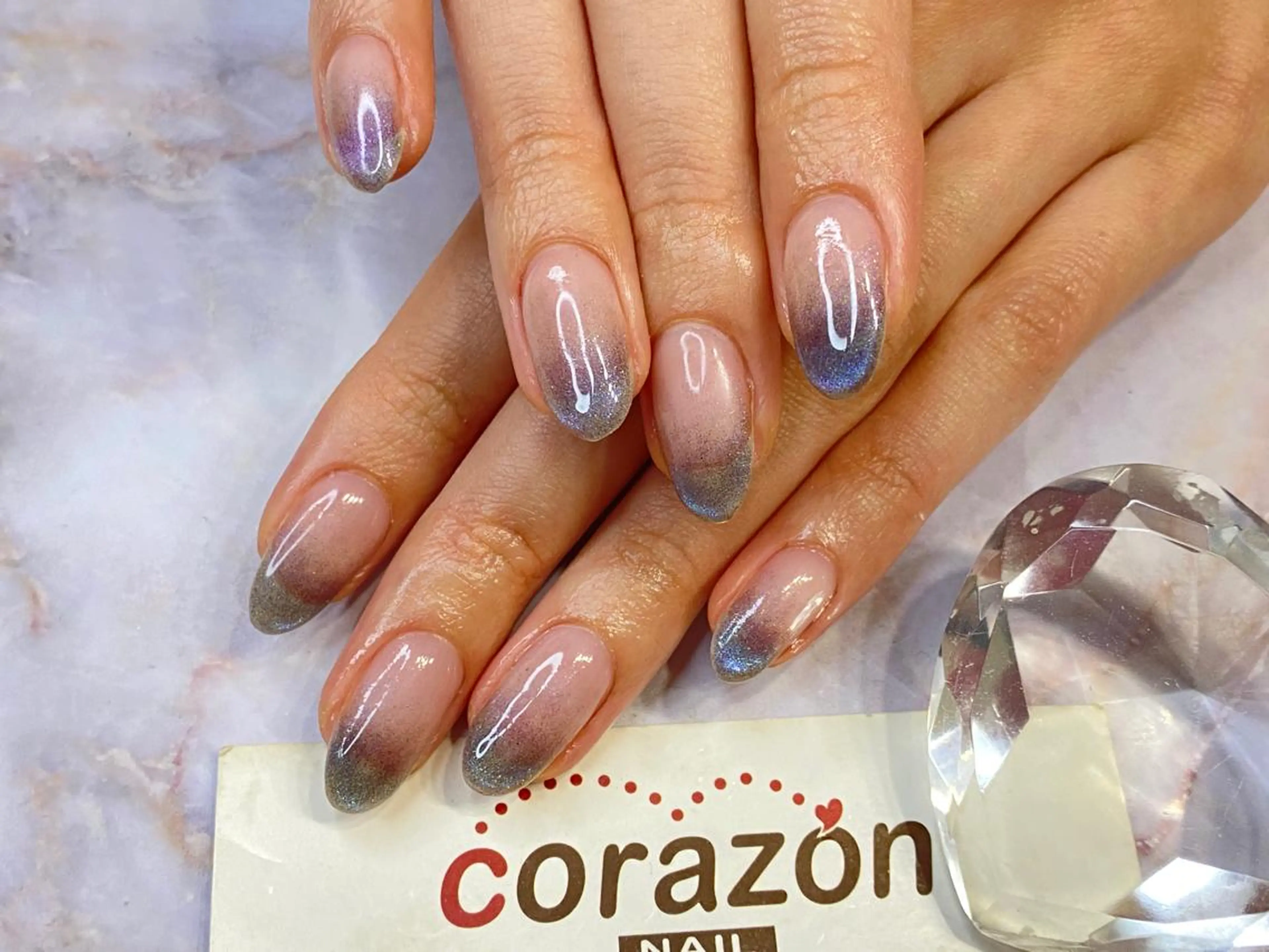 ネイル ジェルネイル グラデーション マグネットネイル ハンドネイル corazon所属・ネイリスト aicoのネイルデザイン