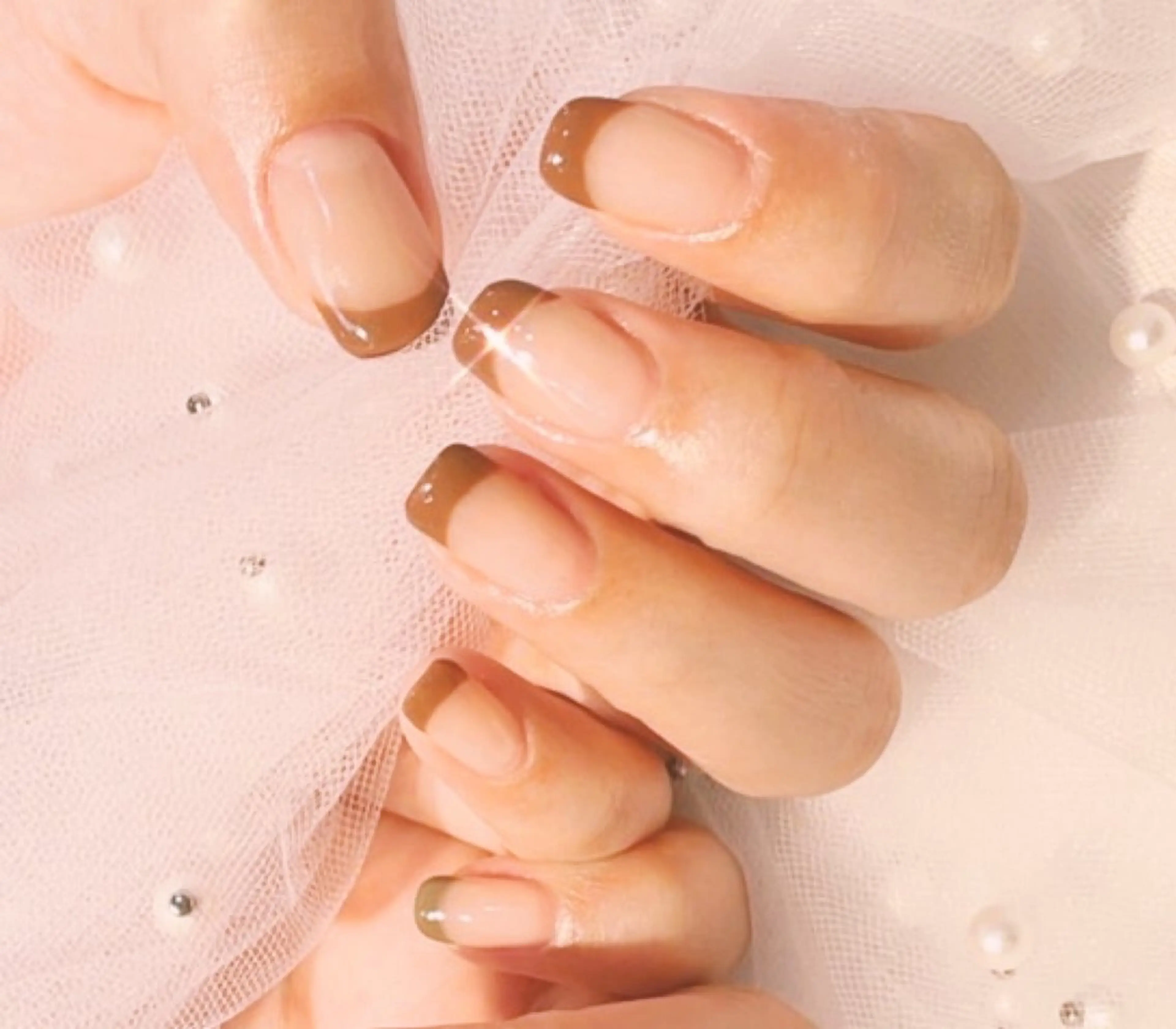 ネイル フレンチネイル ハート オフィスネイル ピンク スカルプネイル 大門浜松町 ネイルのネイルデザイン