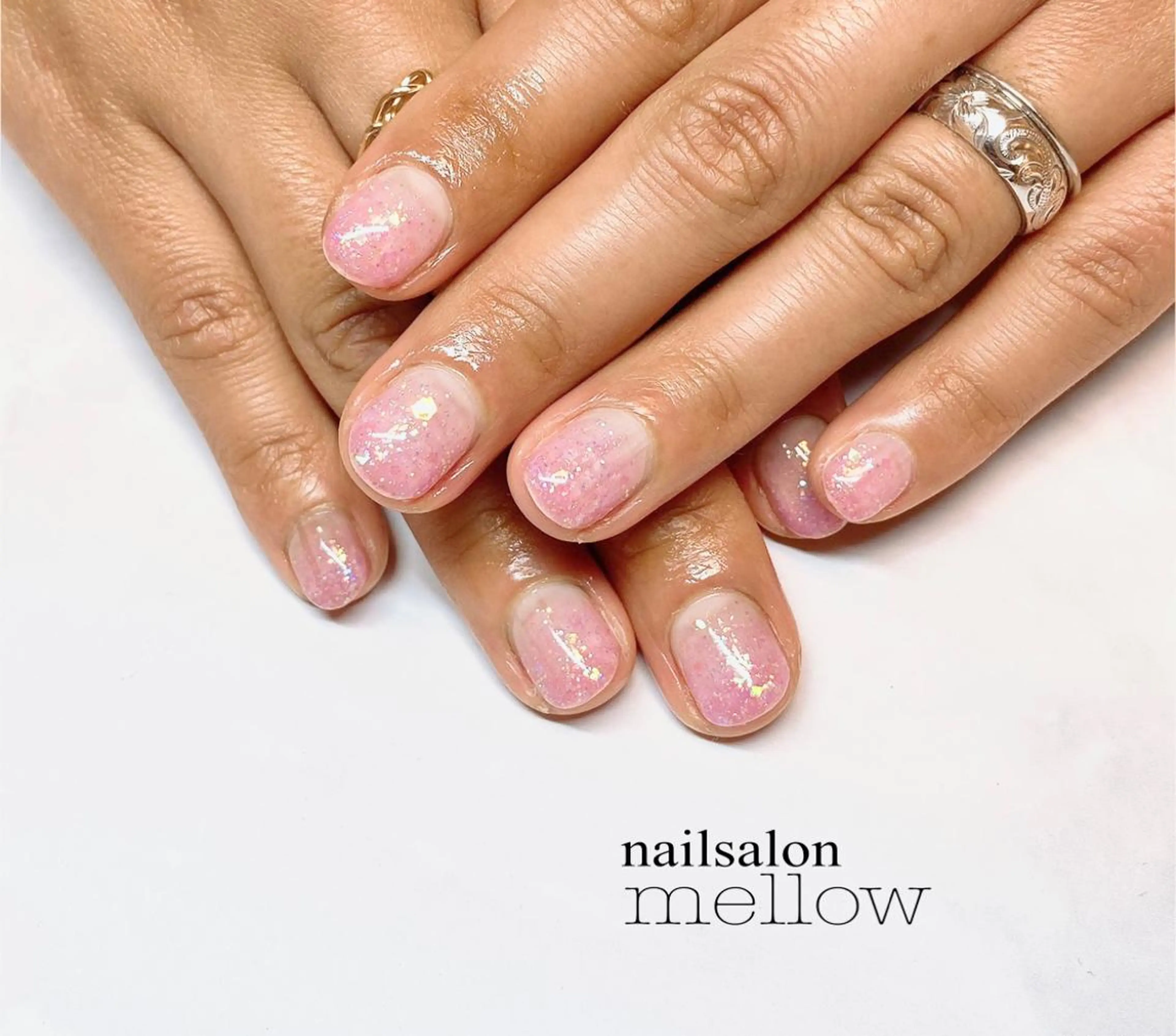 ネイル オーロラネイル ラメ(グリッター) ピンク 春ネイル 大山 浩美のネイルデザイン