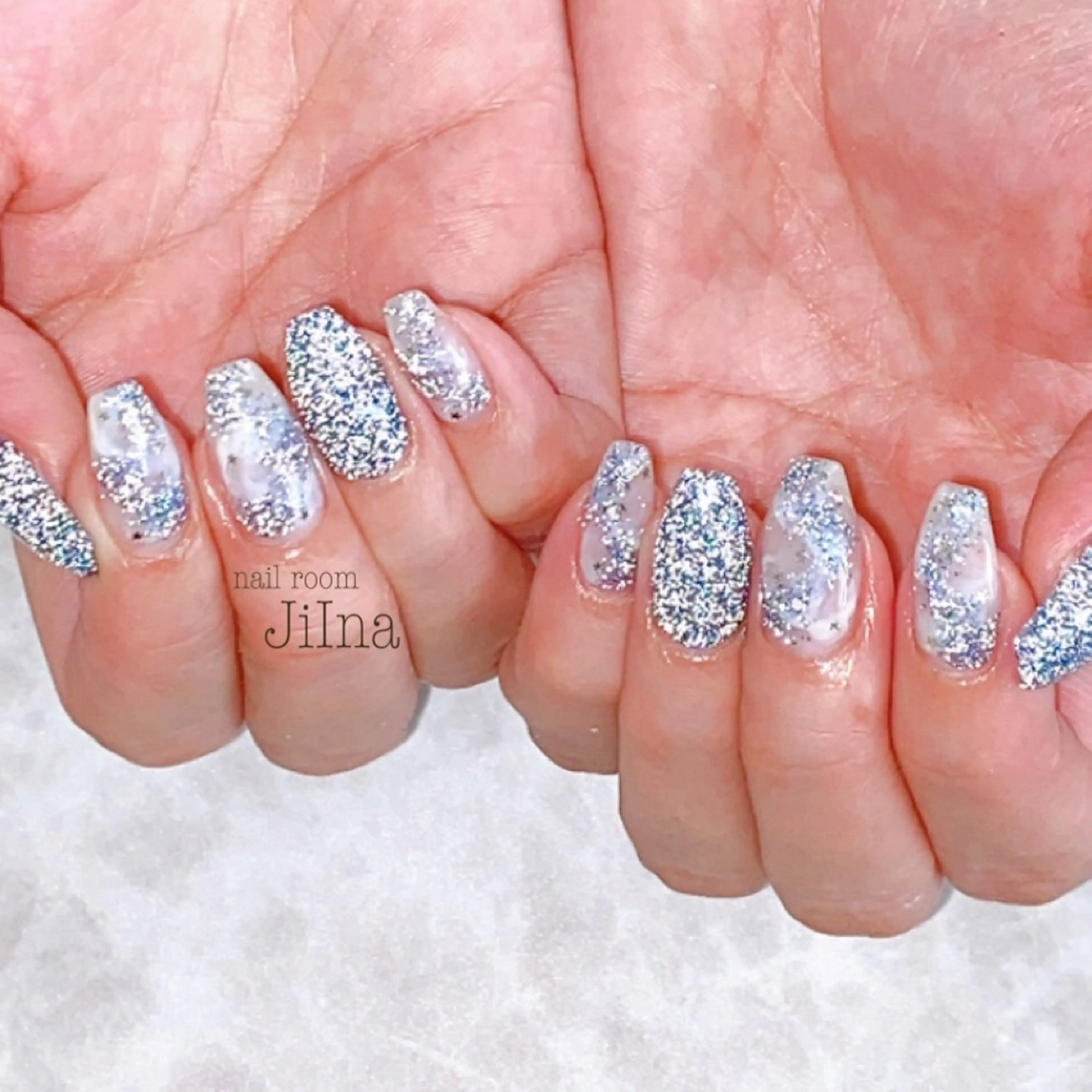 ネイル フラッシュネイル 大理石ネイル(マーブル) JiIna nailのネイルデザイン