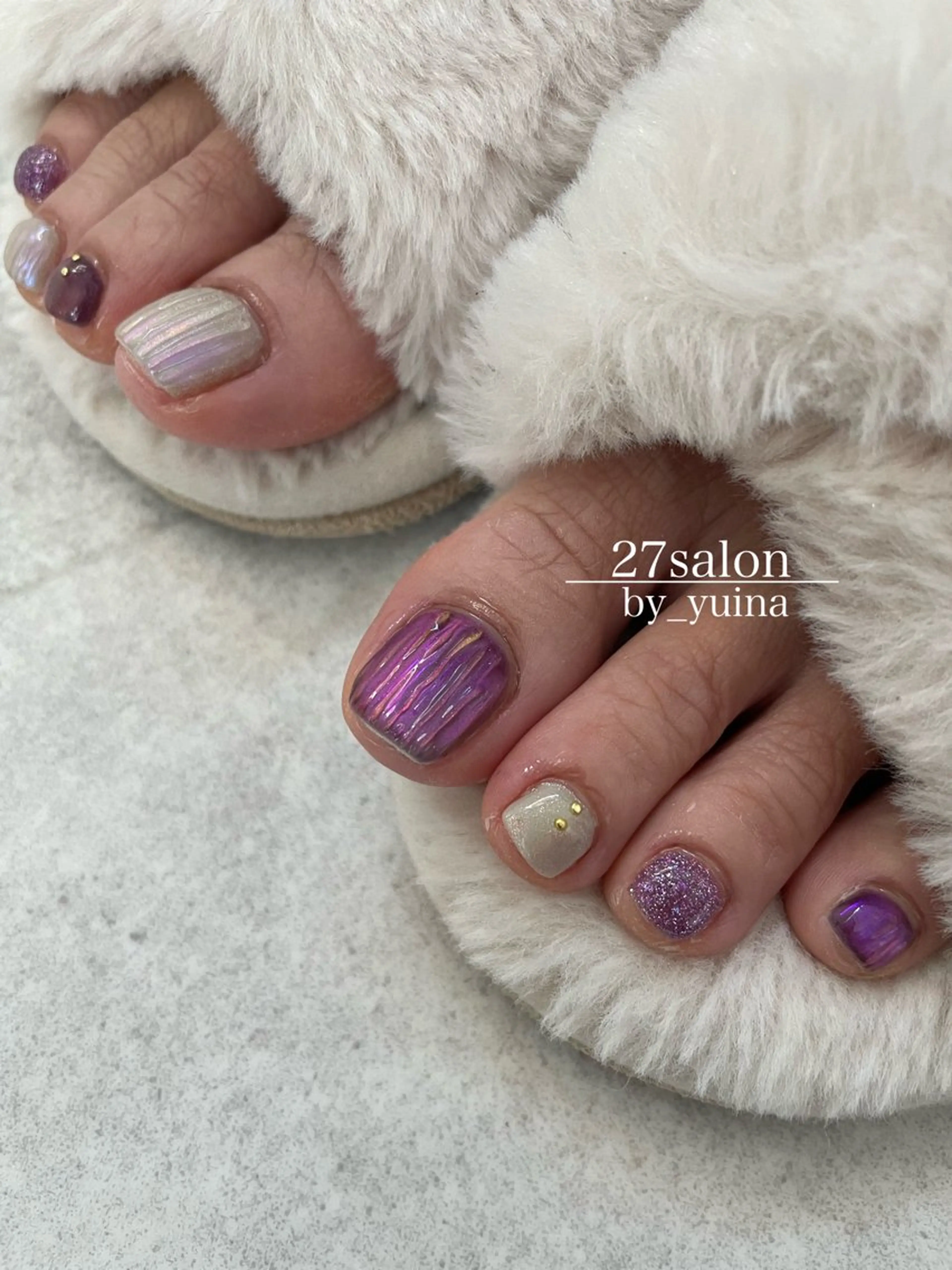 ネイル マグネットネイル フットネイル 27salon yuinaのネイルデザイン