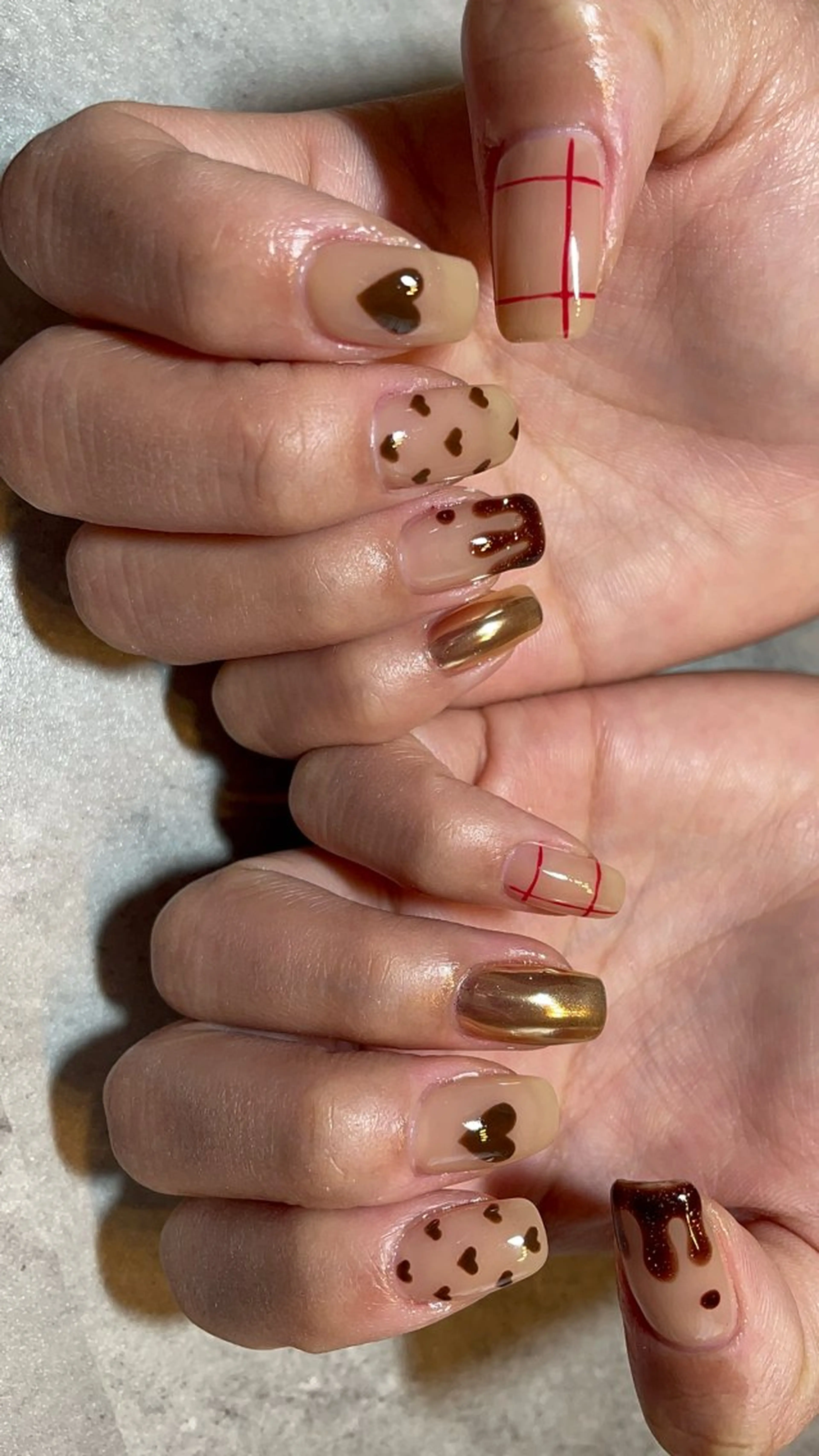 ネイル バレンタイン ハンドネイル nail salon ラピスラズリのネイルデザイン