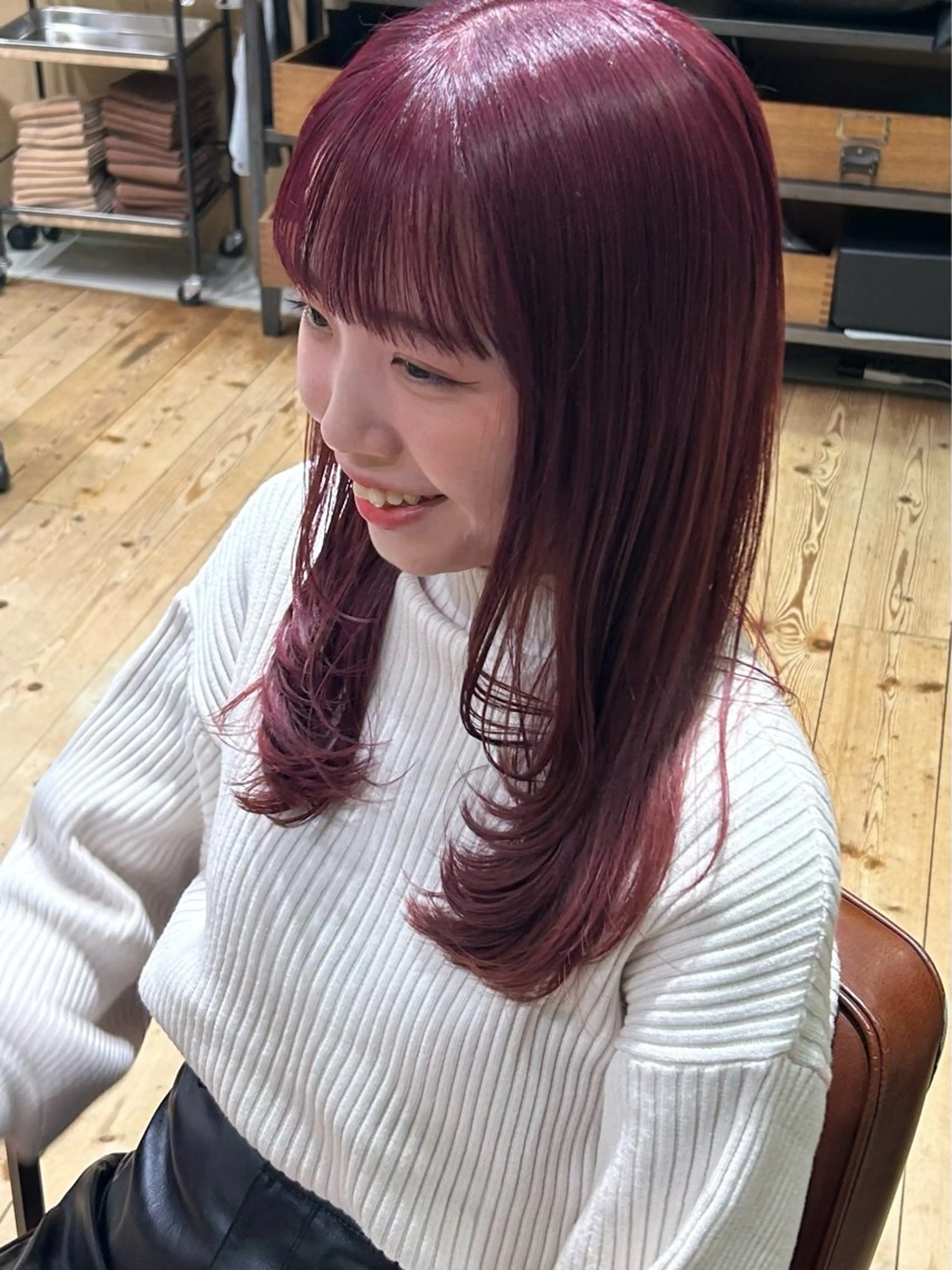 セミロング 顔まわりレイヤー 韓国風ヘア レイヤーカット カット Lumier de mashu所属・nana/ボブ/ レイヤー/メンズのヘアスタイル