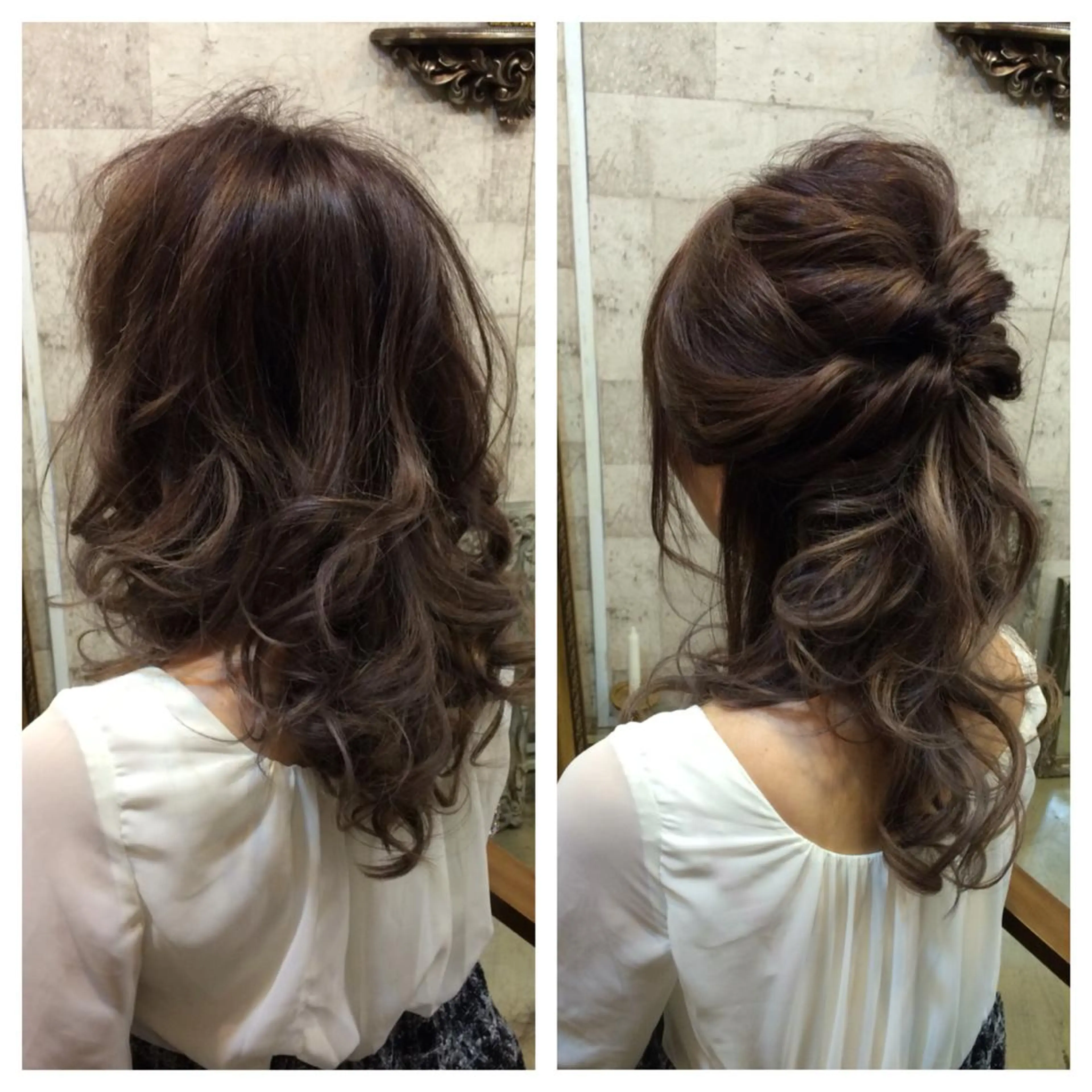 セミロング カラー ヘアアレンジ グラデーションカラー インナーカラー/天神 ブリーチ/吉田のヘアスタイル