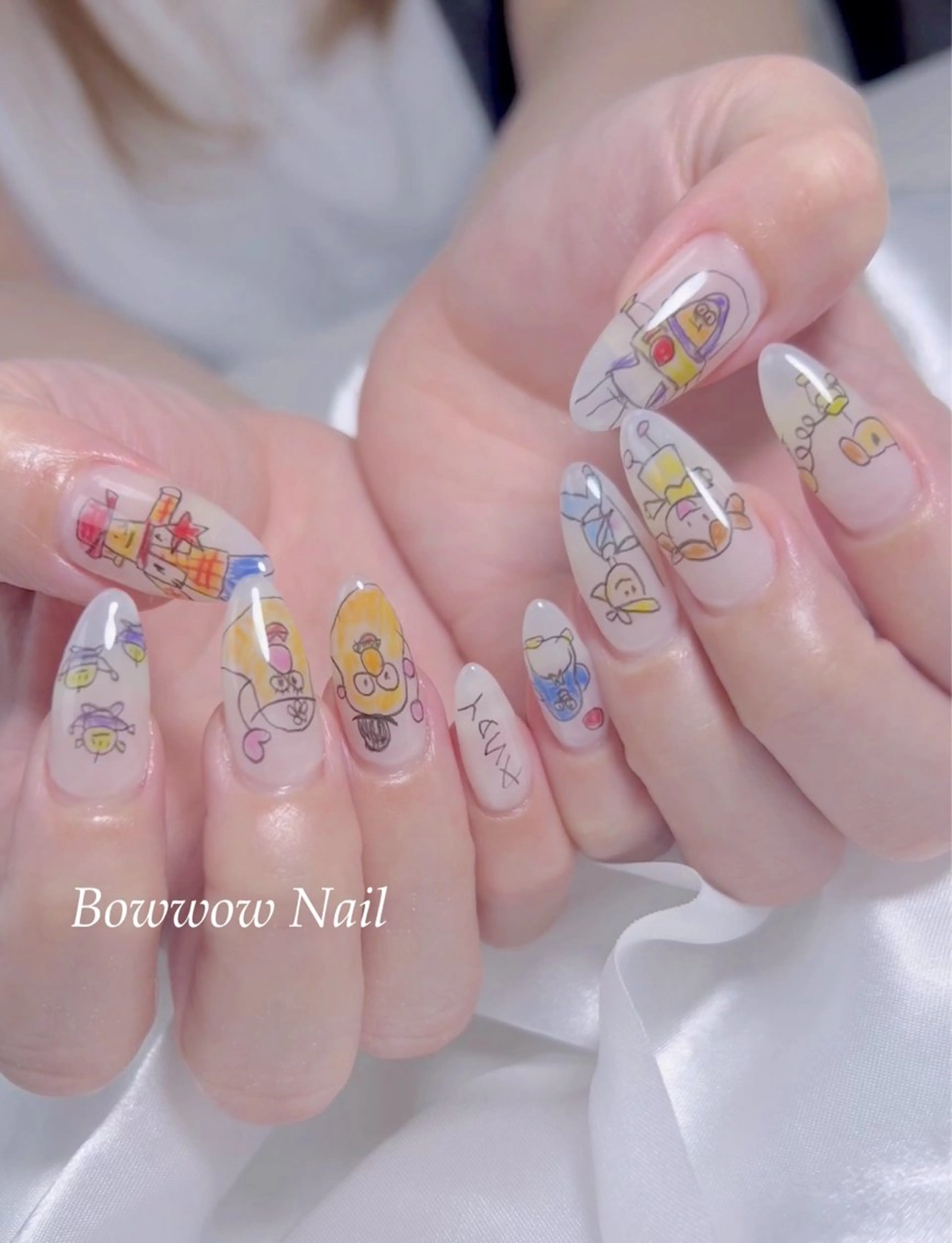 ネイル 韓国ネイル シンプルネイル Bow wow Nail さや🧸のネイルデザイン