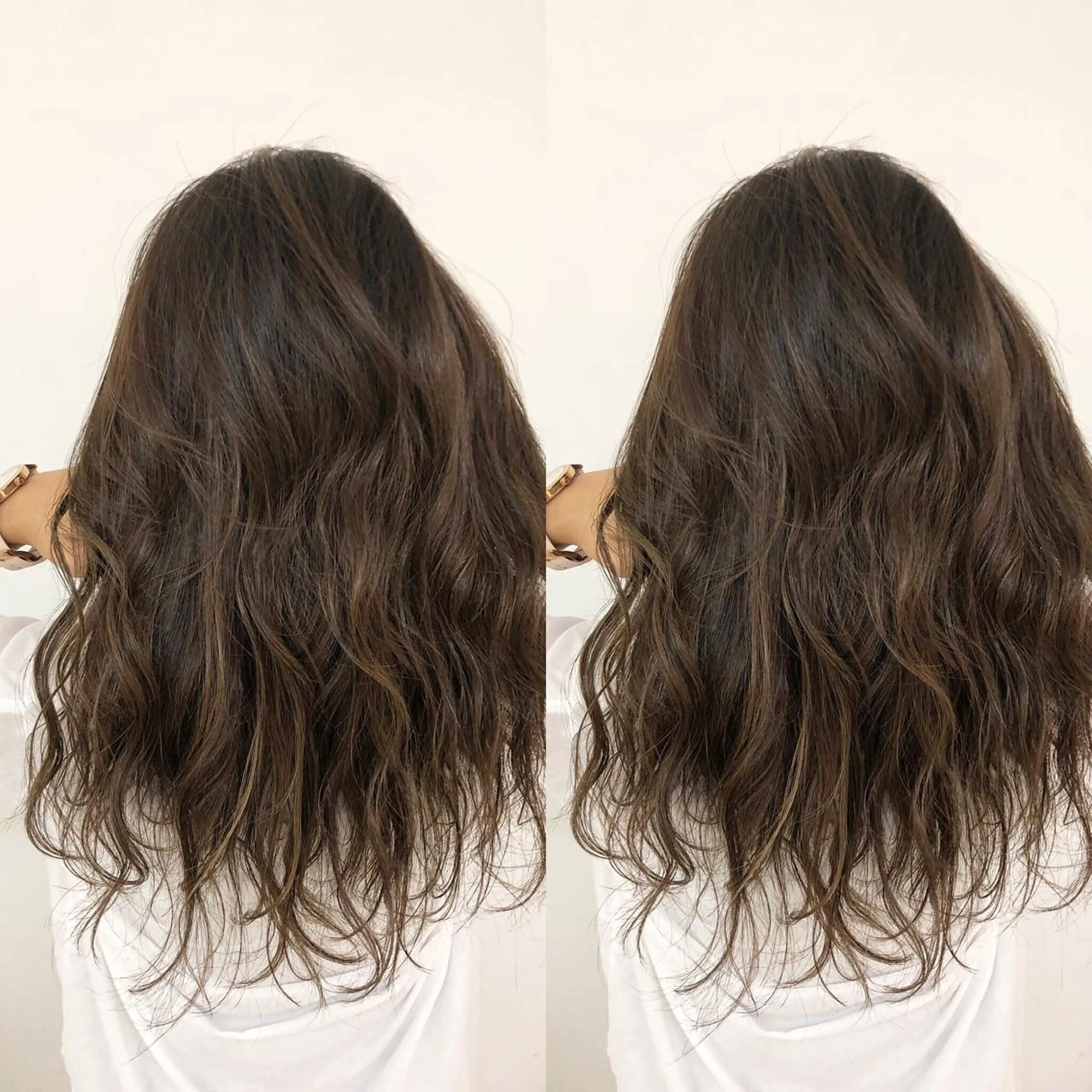 ロング カラー アッシュ バレイヤージュ ブリーチ 透明感カラー グラデーションカラー レイヤー/韓国/ 顔周り/しんやのヘアスタイル