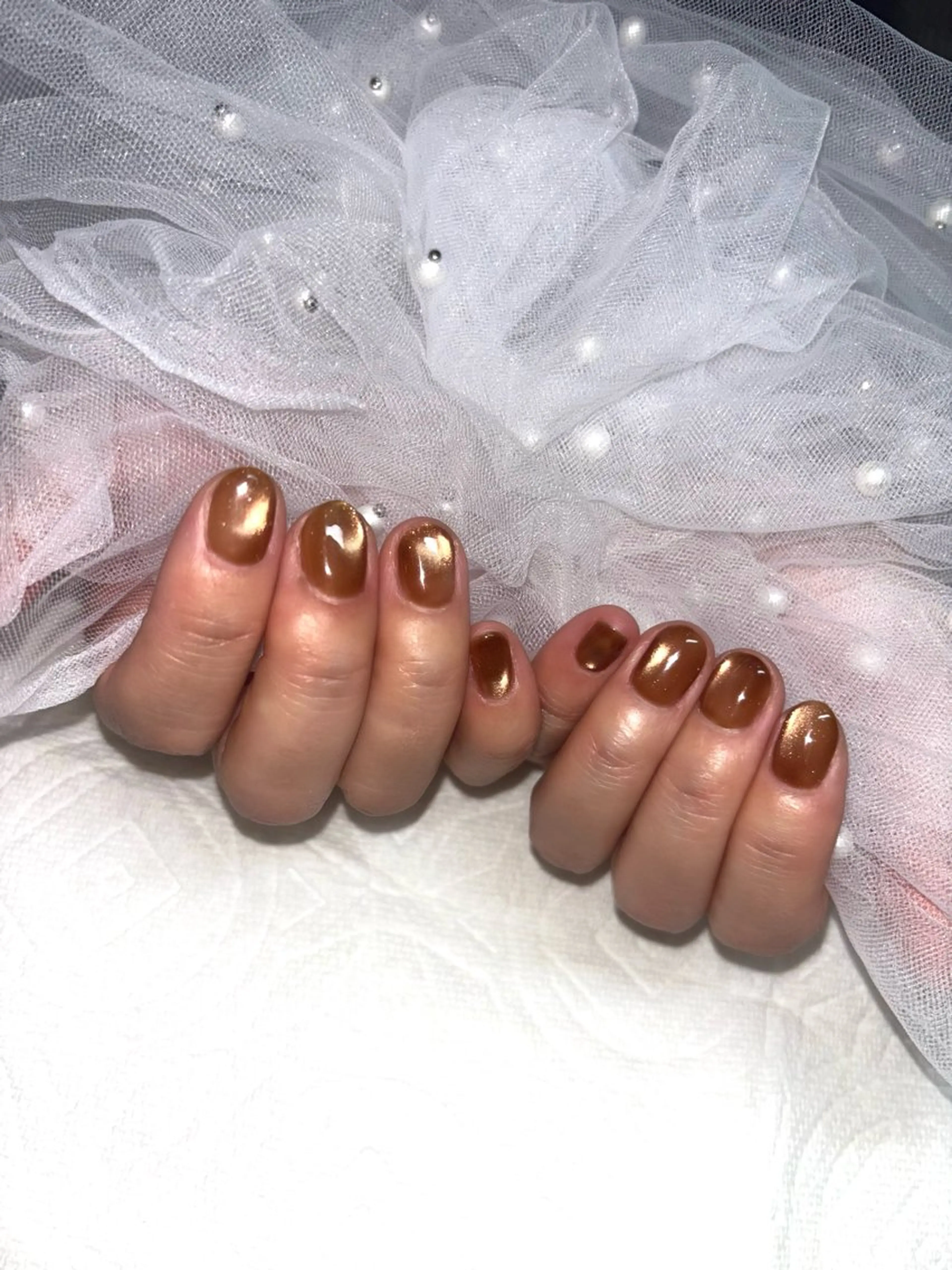 【ソフトジェルオフなし】人気のマグネットネイル/フラッシュ ワンカラー　￥6300の写真