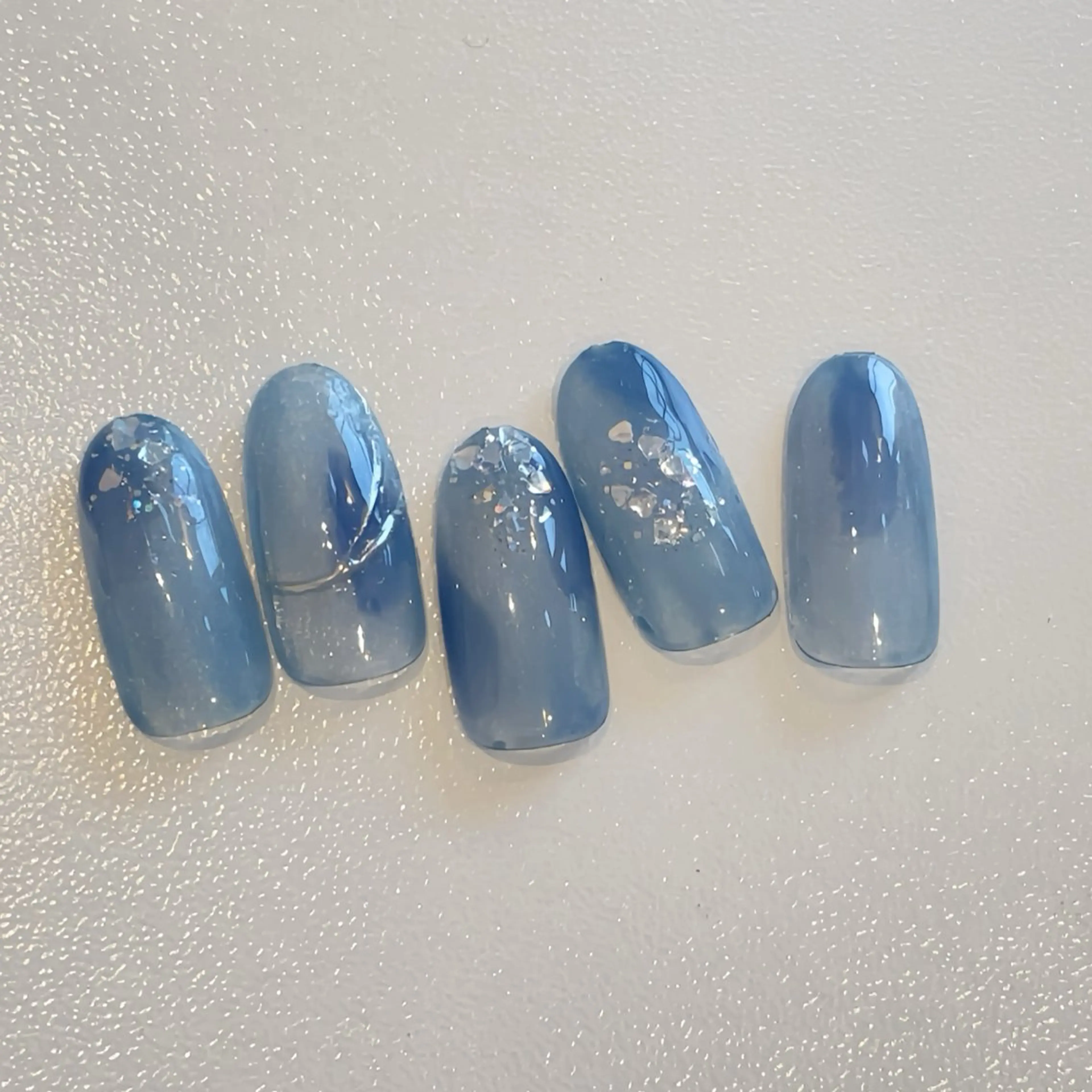 ネイル ブルー ホログラムネイル ラメ(グリッター) マグネットネイル ニュアンスネイル 【Chopin】 yukaのネイルデザイン