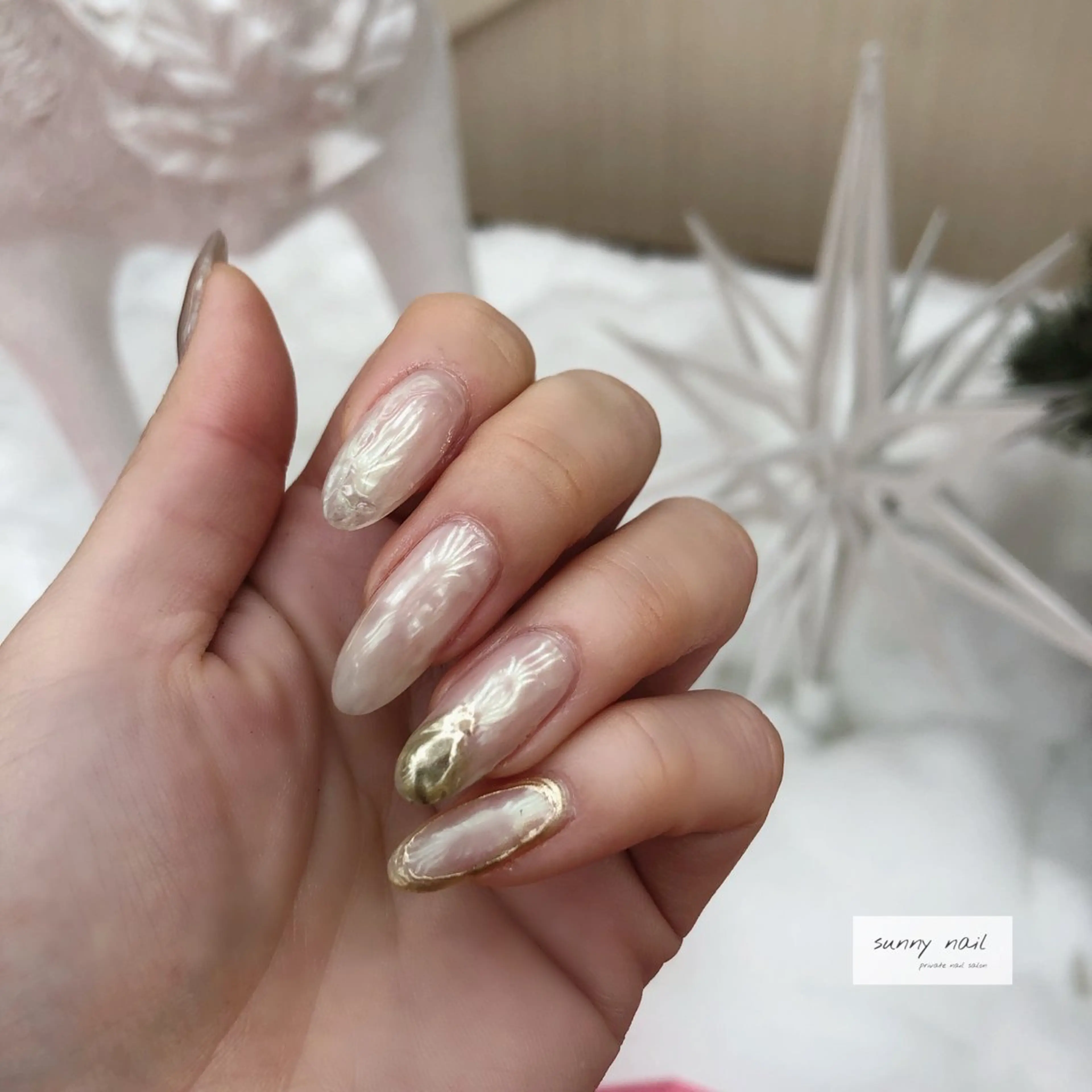 ネイル オーロラネイル ミラーネイル sunny nailのネイルデザイン