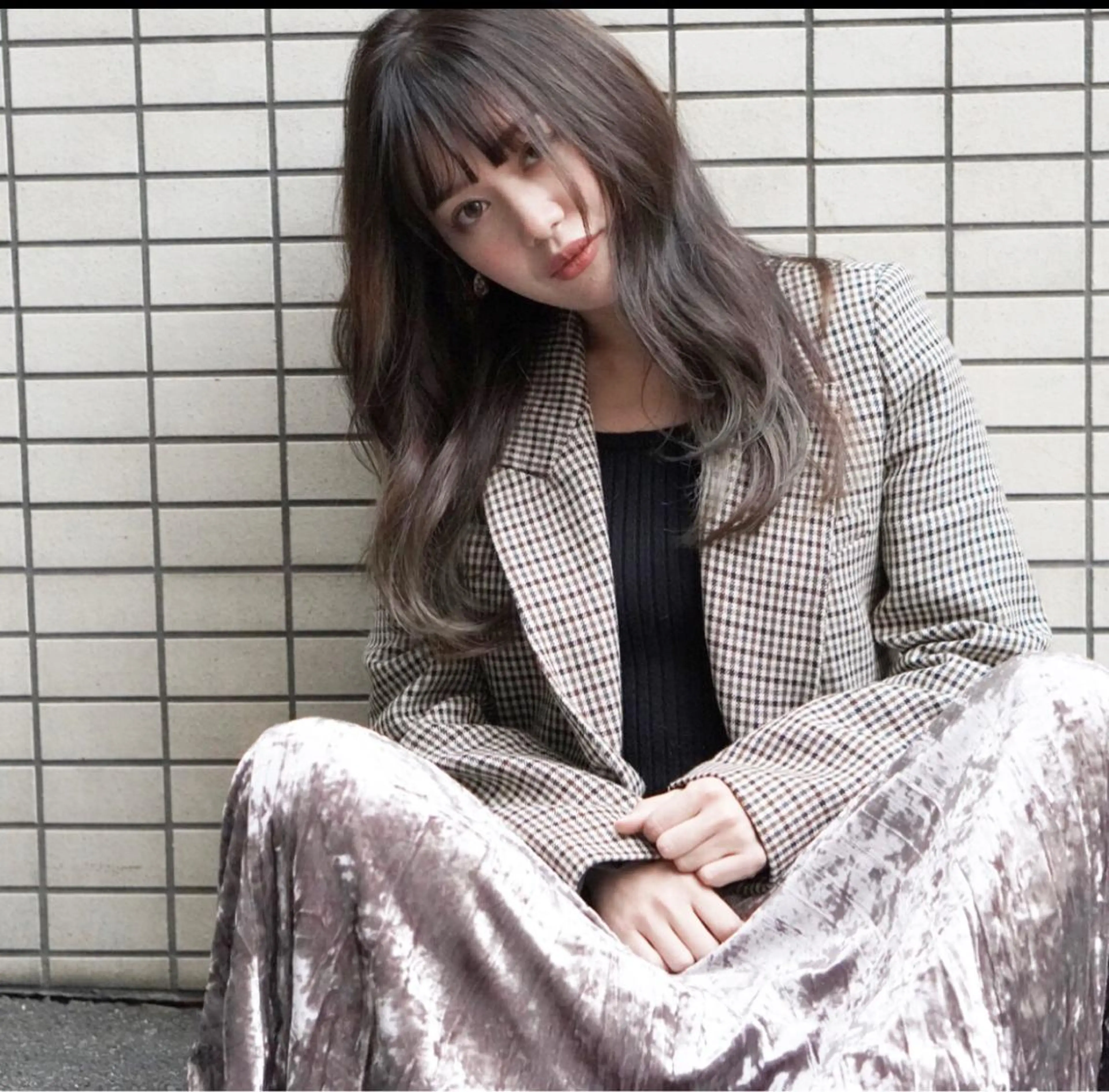 セミロング カラー バレイヤージュ レイヤーカット テトネ タカシのヘアスタイル