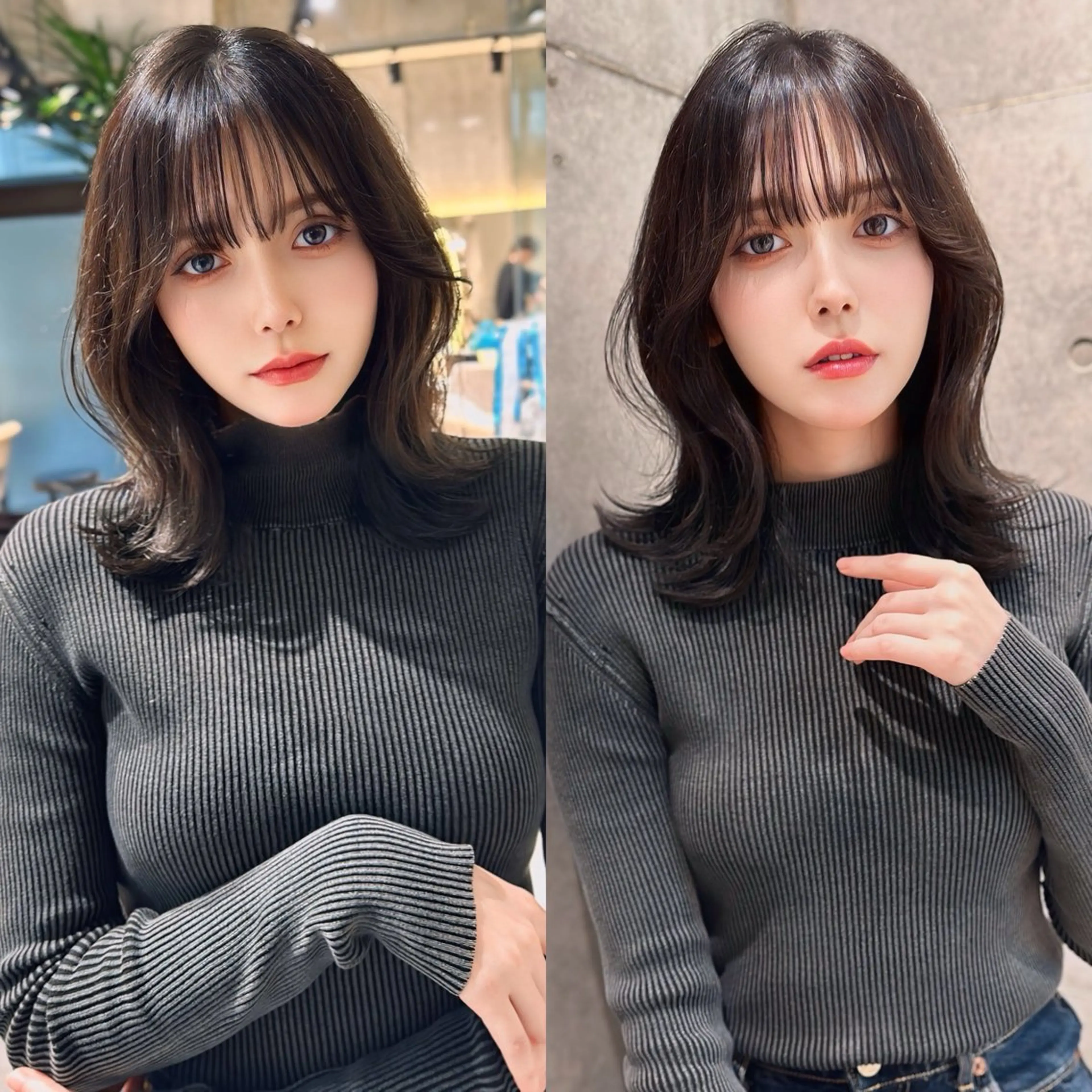 セミロング カット ヘアカラー トリートメント ✨髪質改善特化✨副 店長椎葉信乃介のヘアスタイル