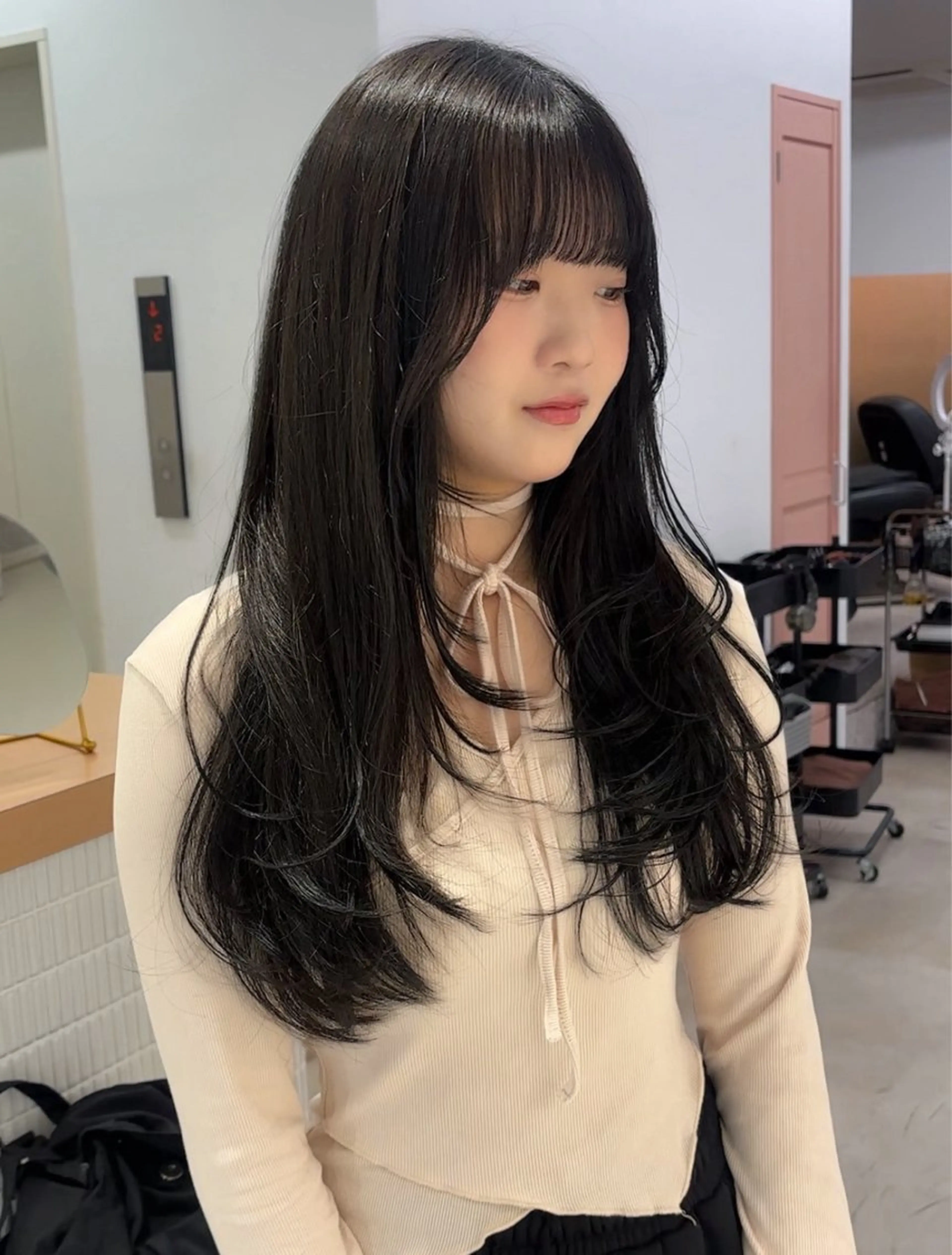 ロング カット ヘアカラー トリートメント Zina難波/ 韓国ヘア🐰mikuのヘアスタイル