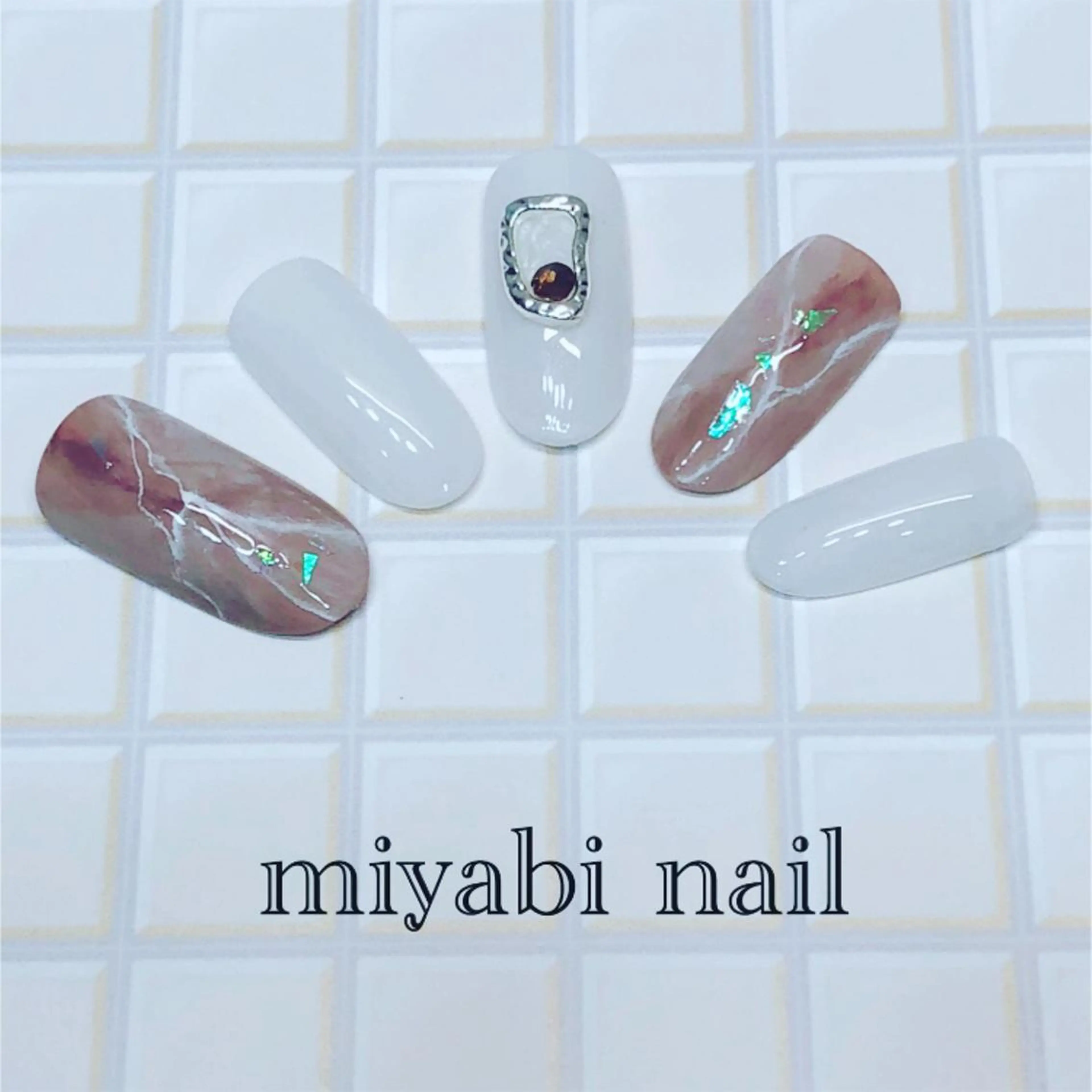 ネイル 大理石ネイル(マーブル) miyabi nail 桂川駅近くのネイルデザイン