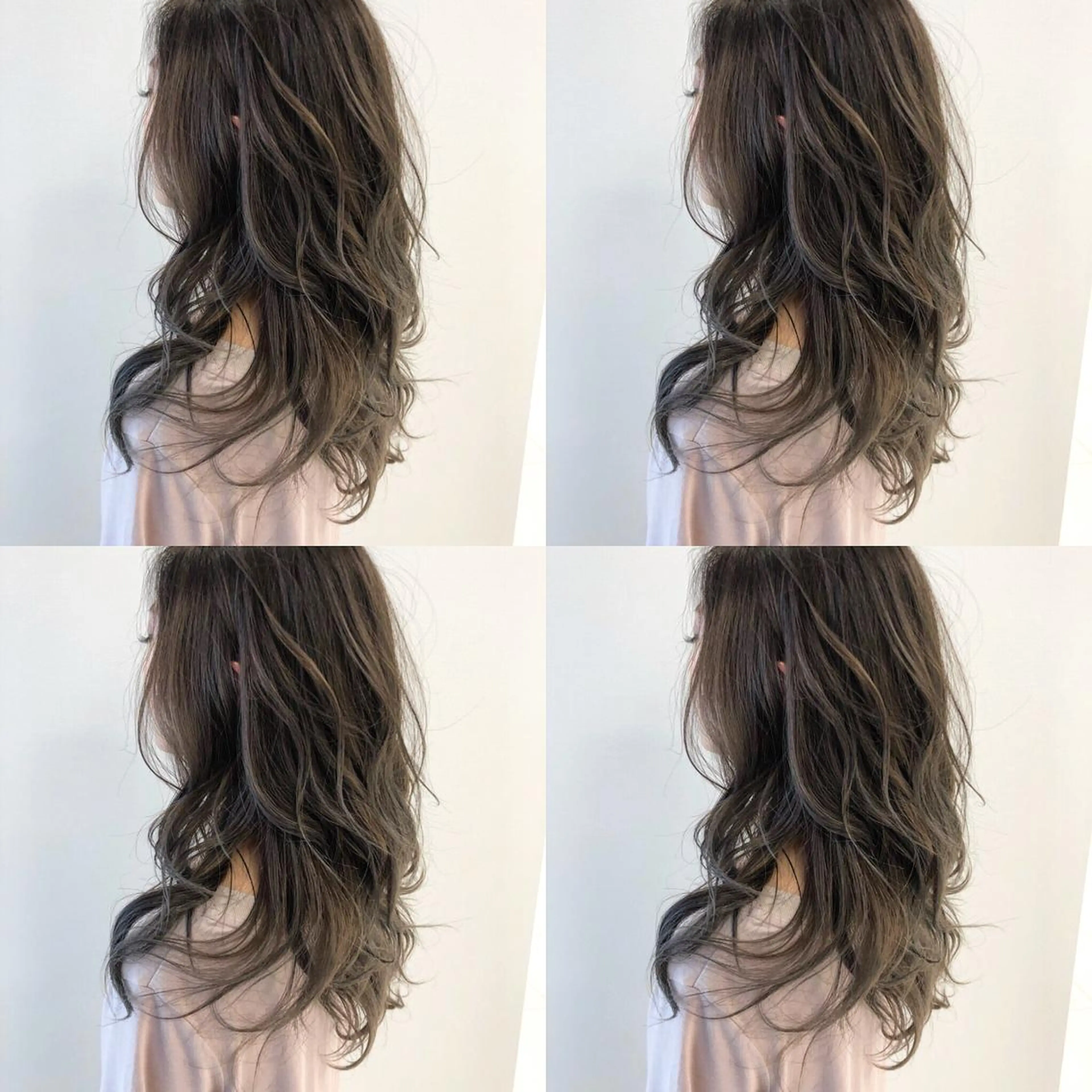 カラー アディクシーカラー アッシュ アッシュグレー アッシュグレージュ バレイヤージュ レイヤー/韓国/ 顔周り/しんやのヘアスタイル