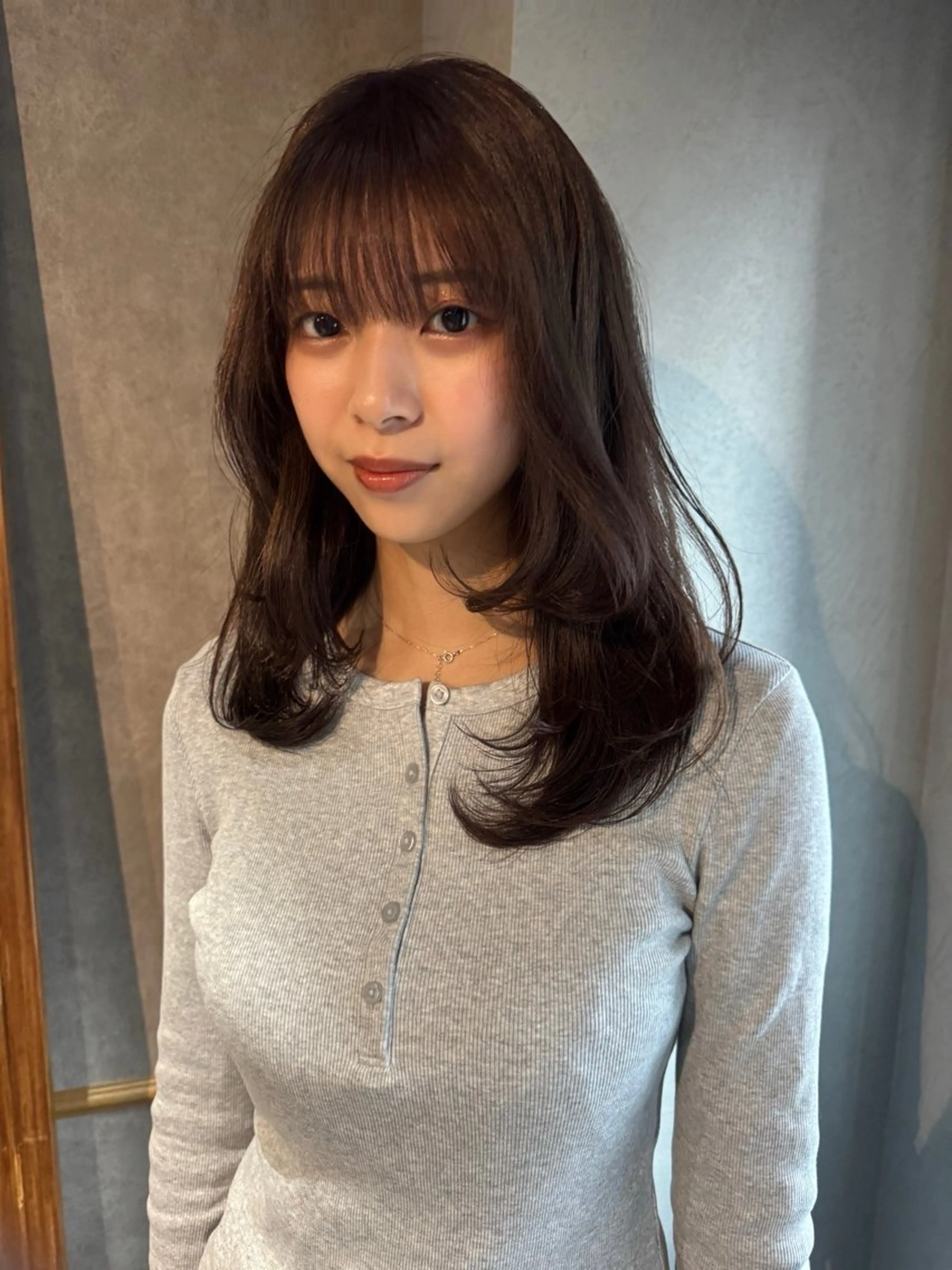 ミディアム カラー パーマ ヘアアレンジ メンズ グレージュ ヘアカラー 心斎橋美容室 Junのヘアスタイル