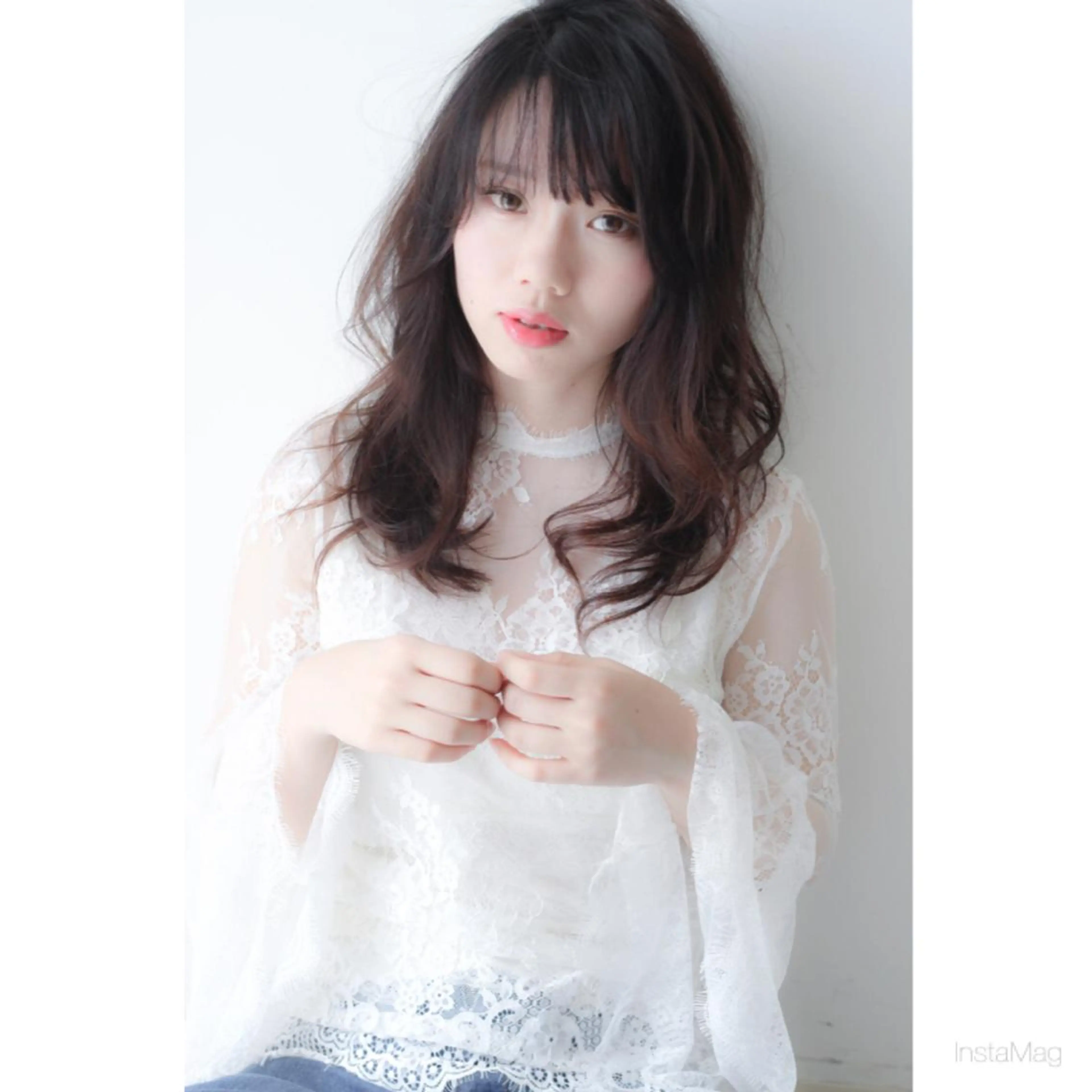 セミロング 店長/mao/ 前髪/顔周りカットのヘアスタイル