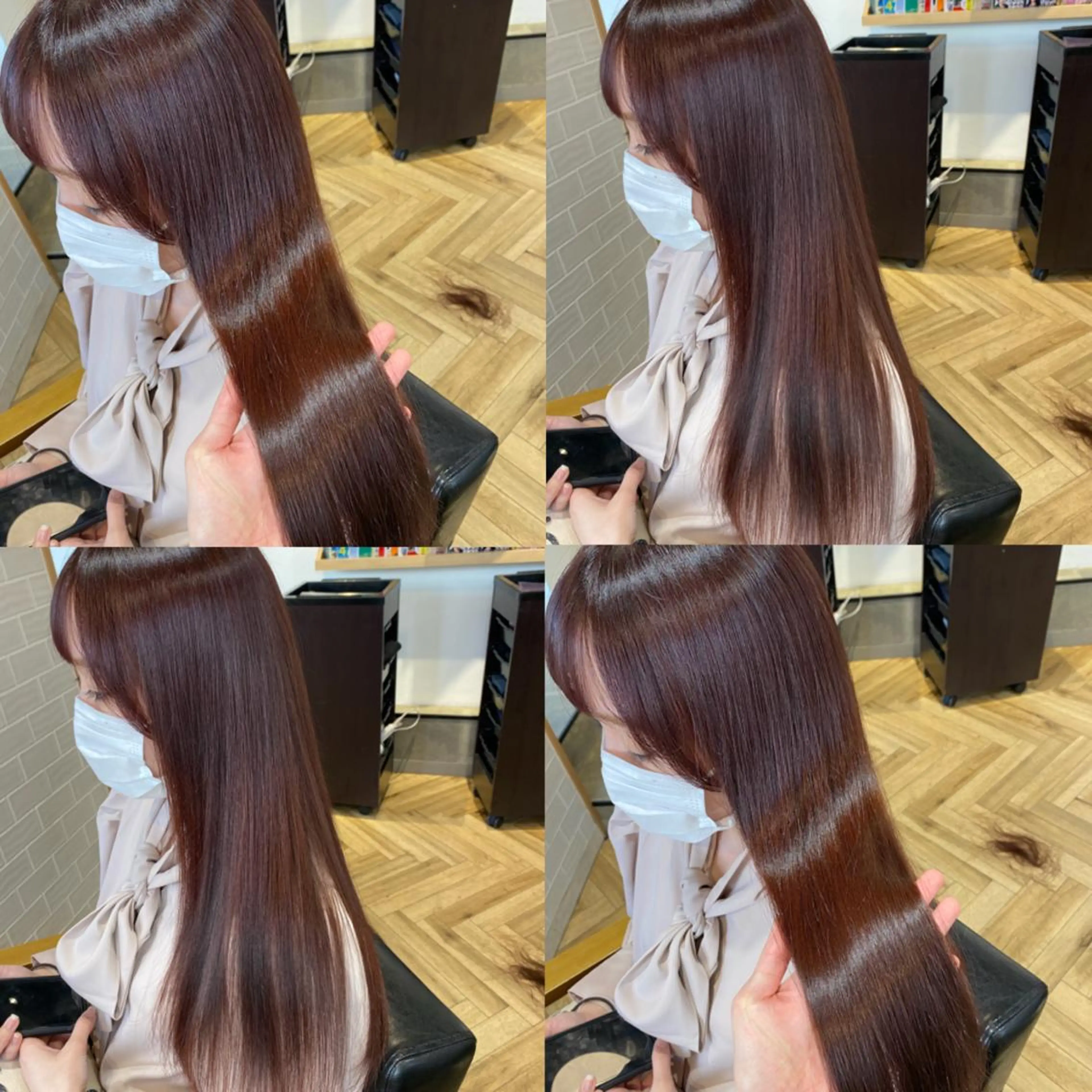 ロング カラー ブリーチ ブラウンカラー ブリーチなしカラー 艶カラー/韓国顔周り 🎀mamiのヘアスタイル