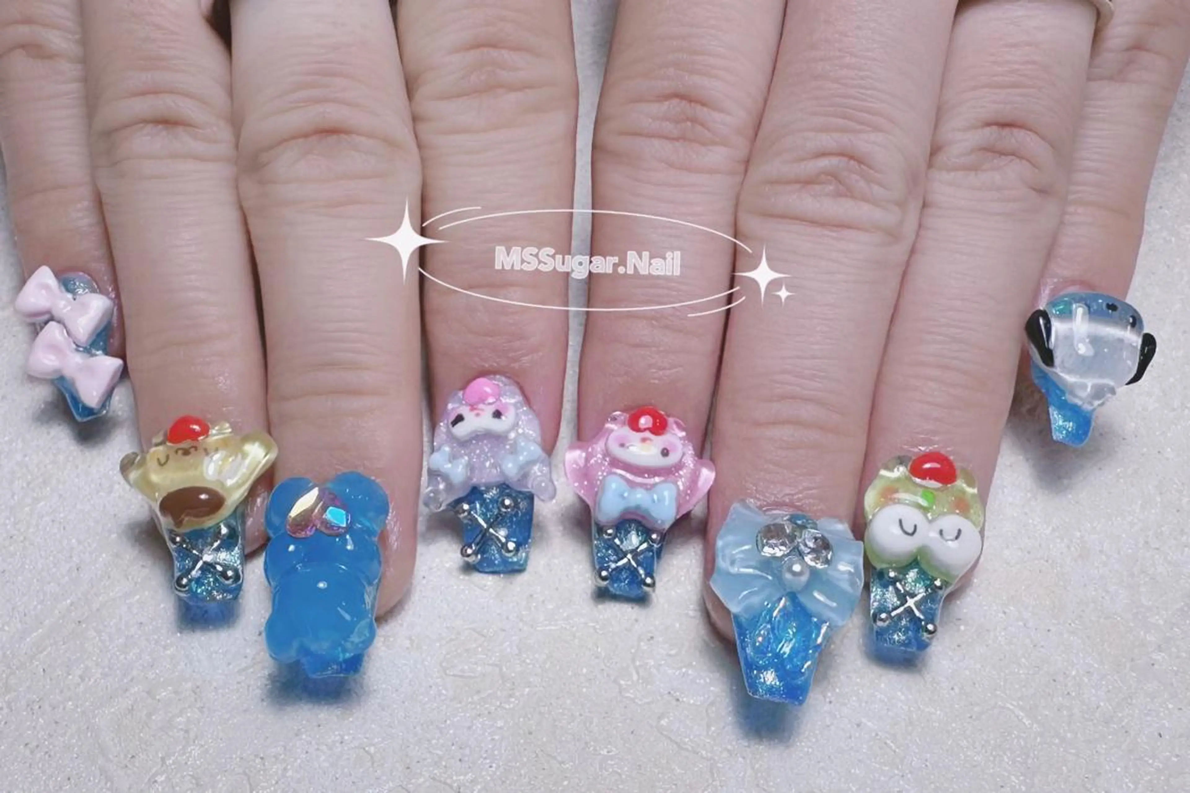 ネイル ロングネイル スカルプネイル ネイルチップ ワンホンネイル ハンドネイル MSSugar Nailのネイルデザイン