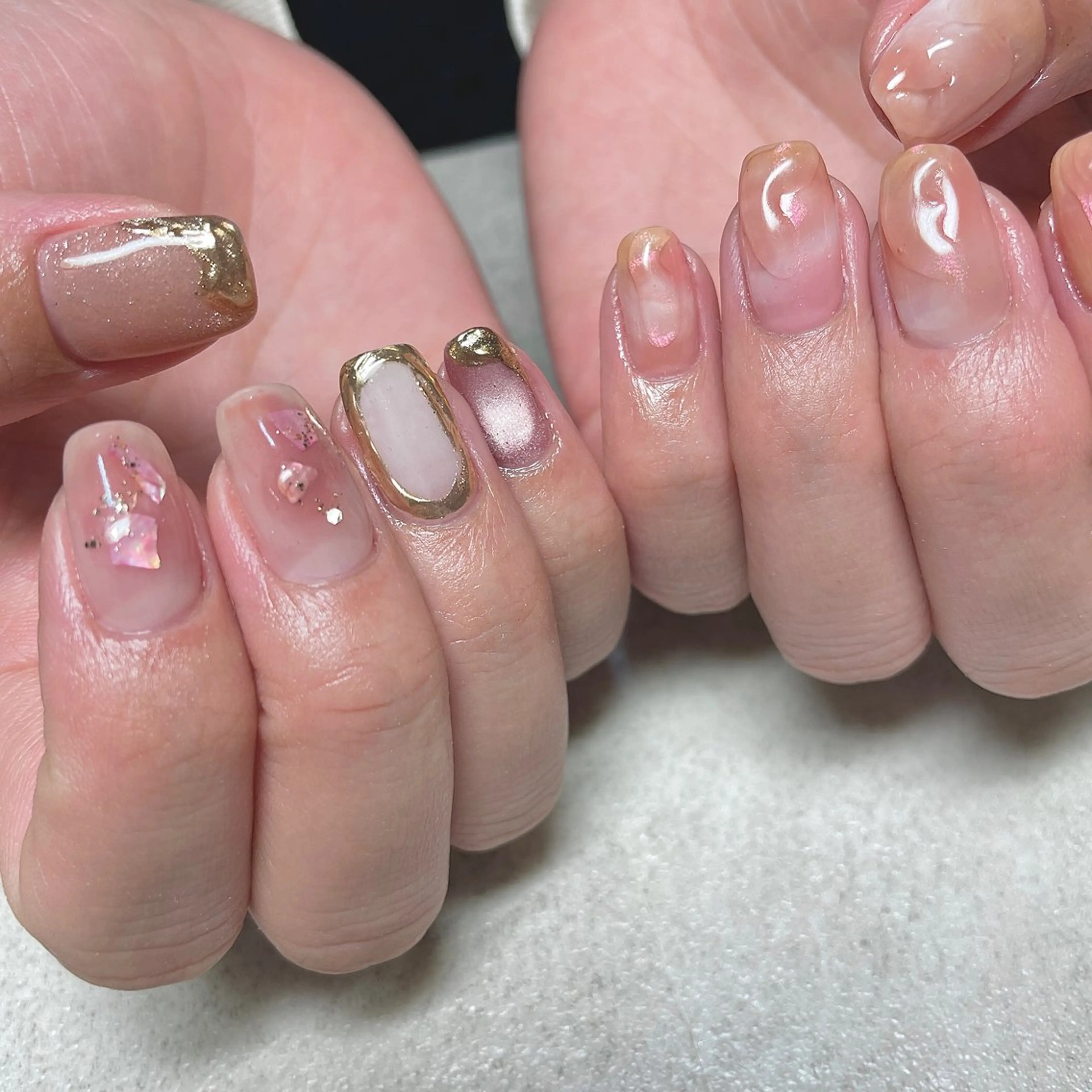 ネイル チークネイル マグネットネイル ニュアンスネイル ピンク 春ネイル ハンドネイル acs.n所属・ネイル，耳つぼ 風間すみれのその他イメージ