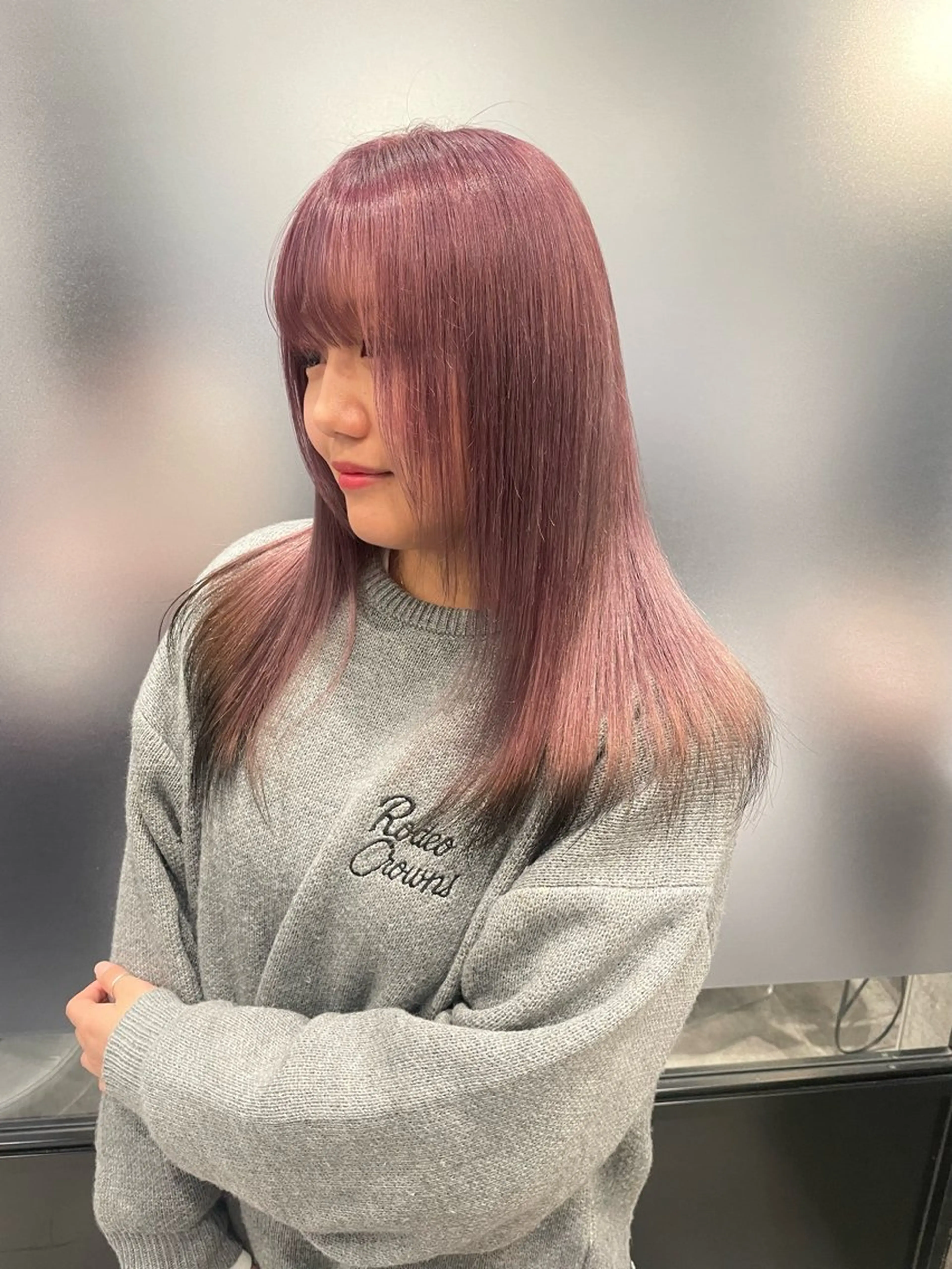 セミロング カラー ヘアアレンジ デザインカラー ラベンダーカラー ピンクカラー ピンクラベンダー ホワイトピンク ヘアカラー トリートメント ヘアセット SALOWIN原宿ash店所属・理想のハイトーンへ 🌙サイダサキのヘアスタイル
