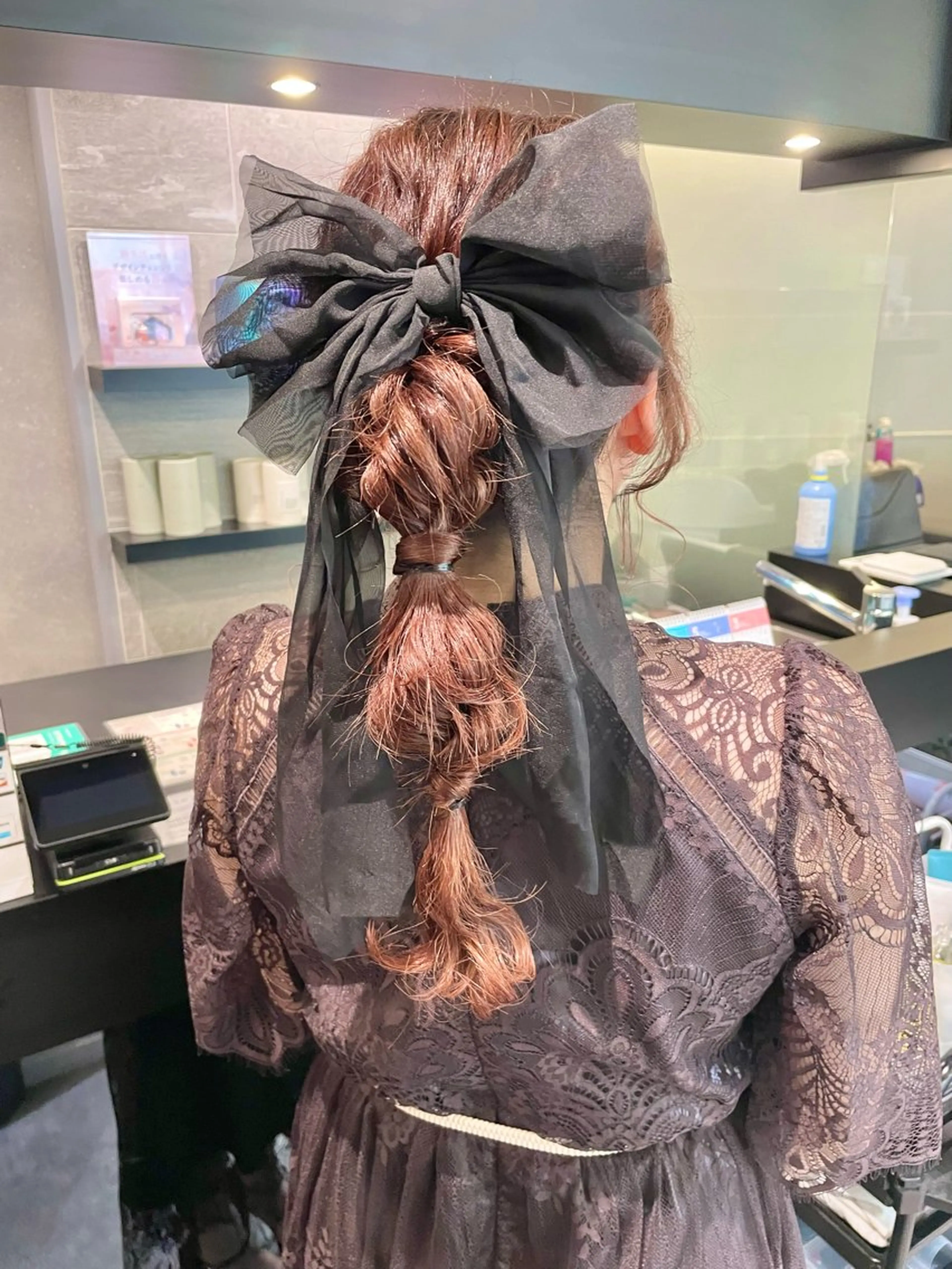 セミロング ヘアアレンジ ポニーテール ダブルカラー🦖 /髪質改善⚡️しおりのヘアスタイル