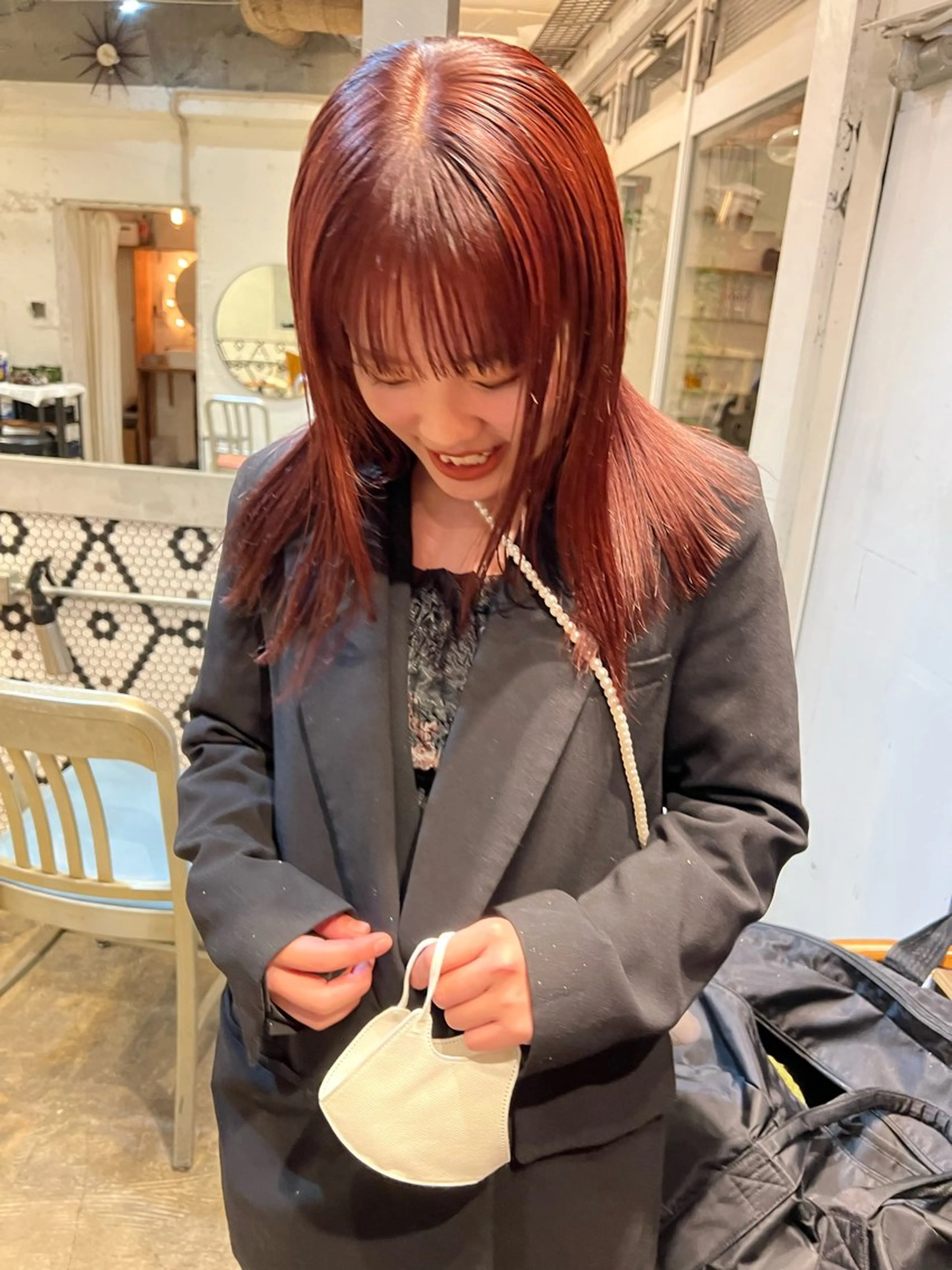 セミロング カラー mei｜顔まわり ×透明感カラーのヘアスタイル