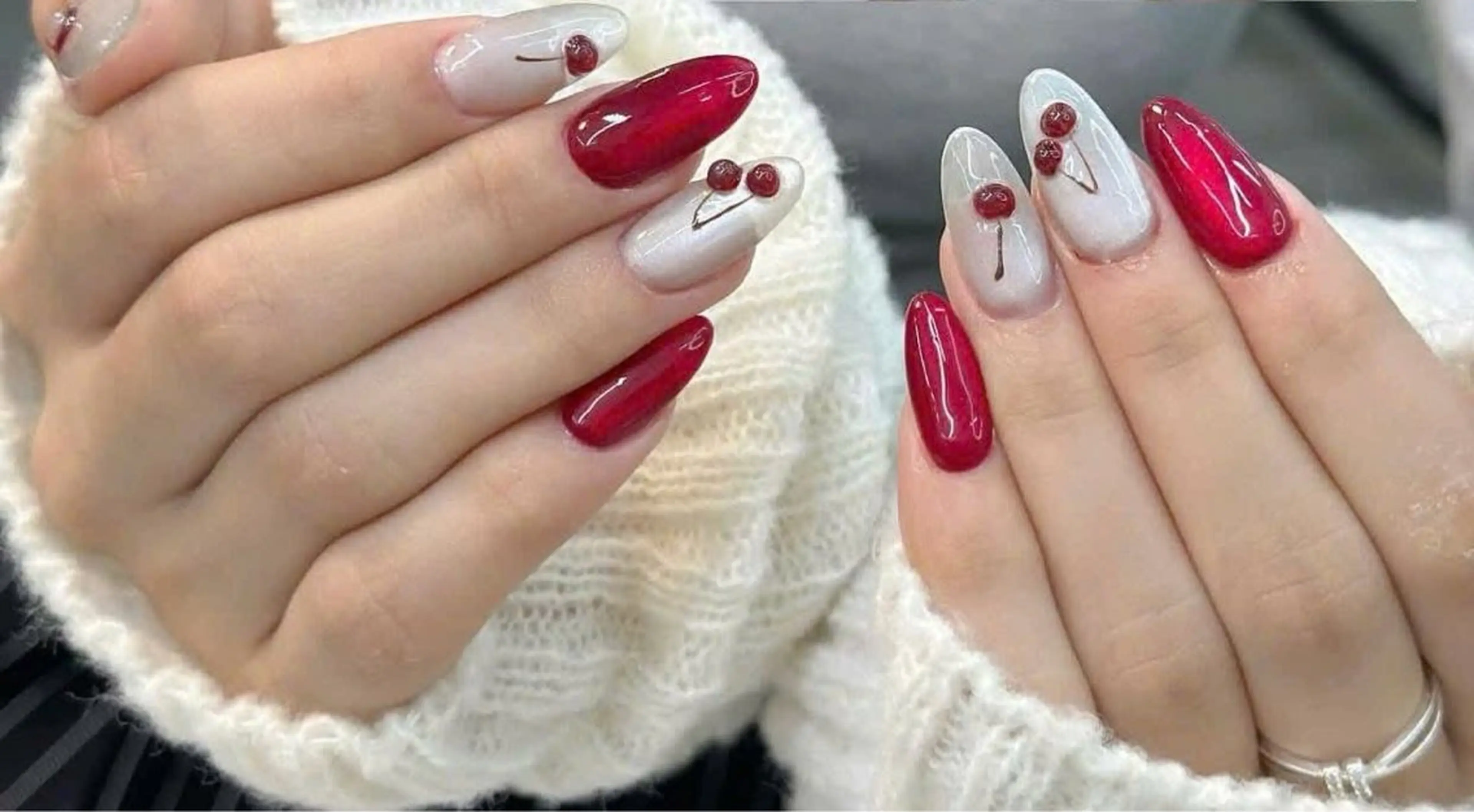 ネイル フレンチネイル ジェルネイル ガラスフレンチ 韓国ネイル マグネットネイル ハンドネイル Minette Nailのネイルデザイン