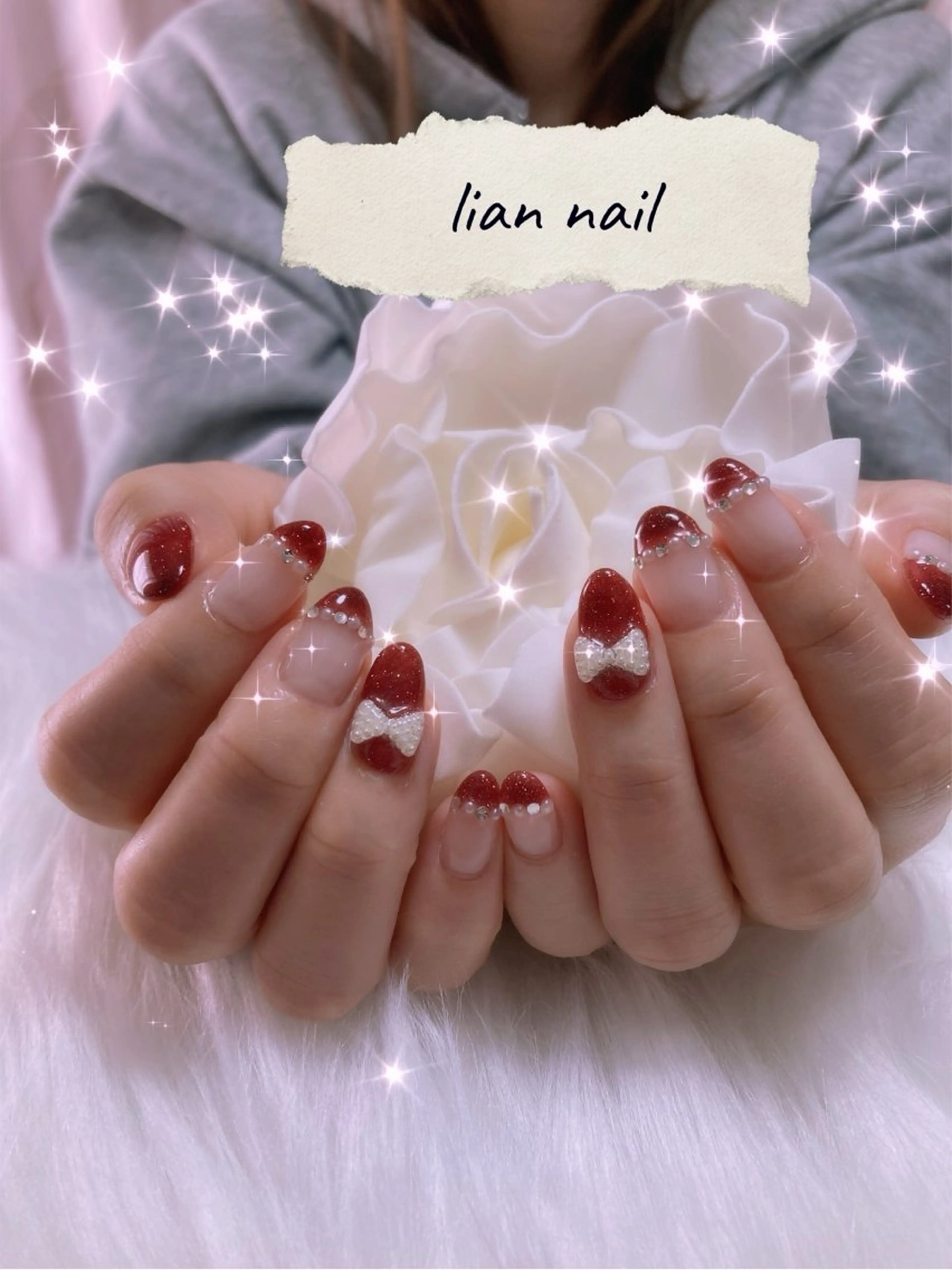 ネイル フラッシュネイル ガーリー Lianネイル 寛子Lianのネイルデザイン